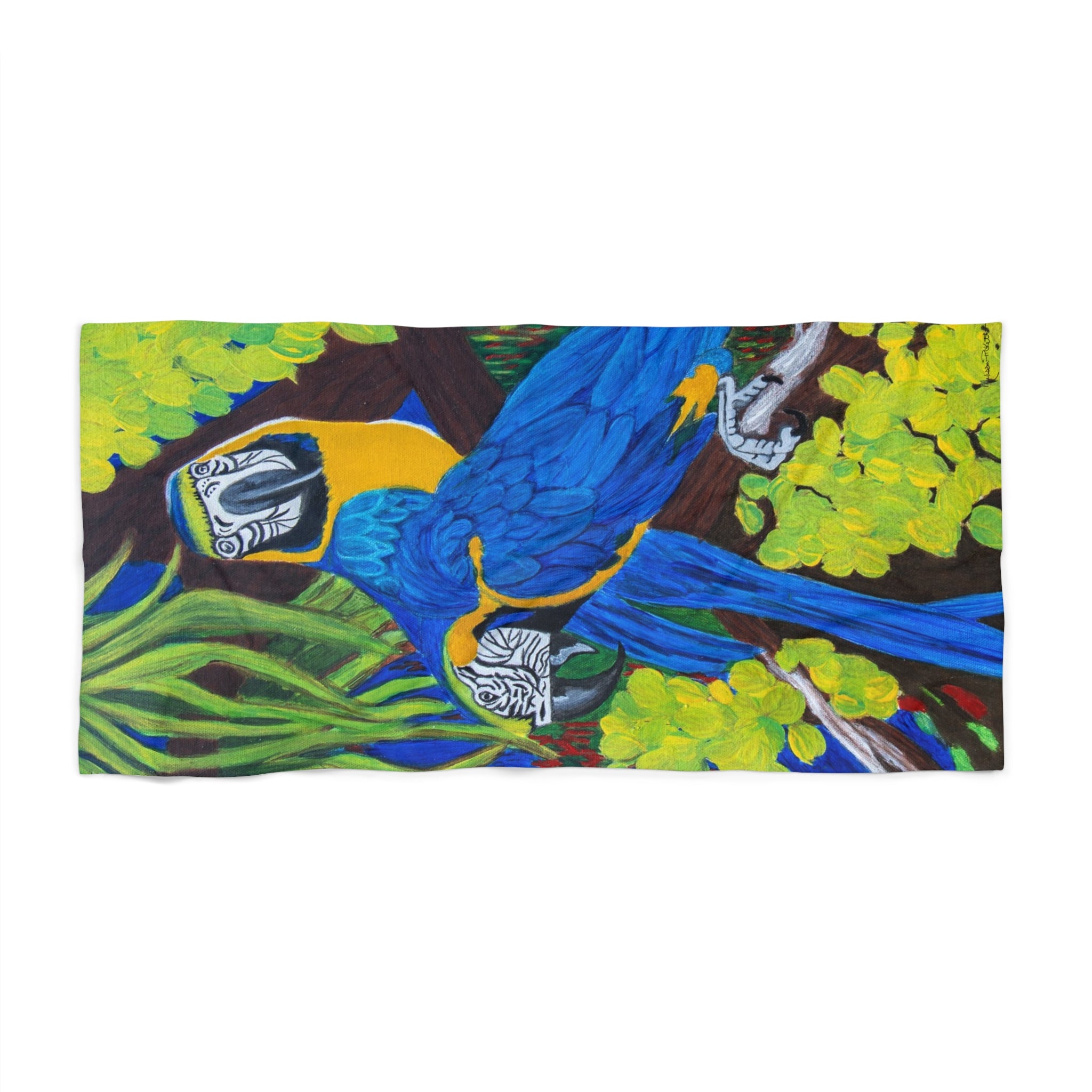 Two Blue & Gold Macaws | Beach Towel