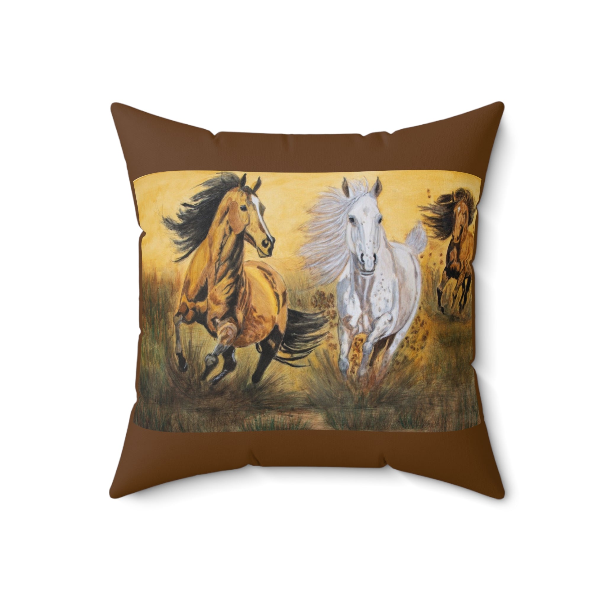 Wild Horses | Spun Polyester Square Pillow