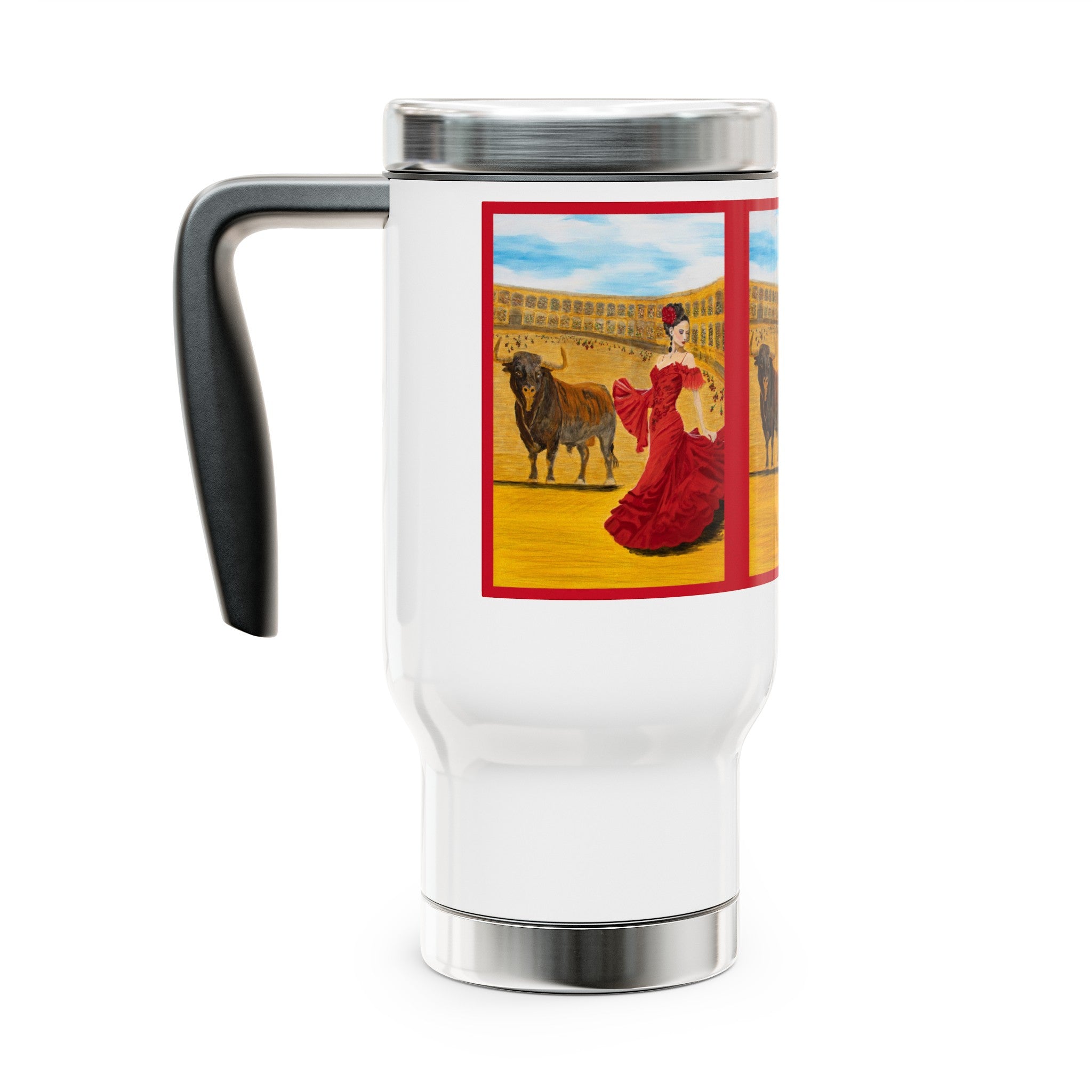 Olé Dance | Stainless Steel Travel Mug with Handle, 14oz