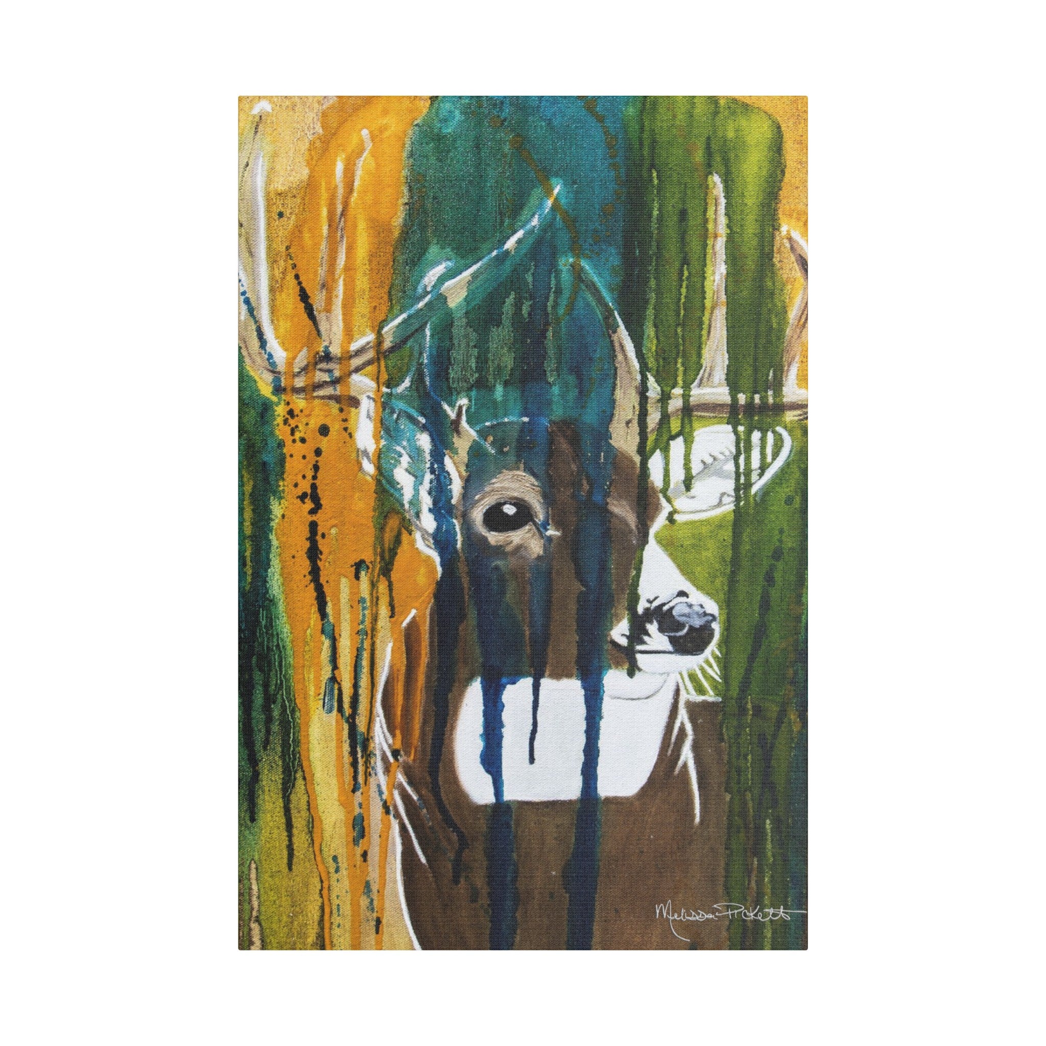 Abstract Deer | Satin Canvas, Stretched