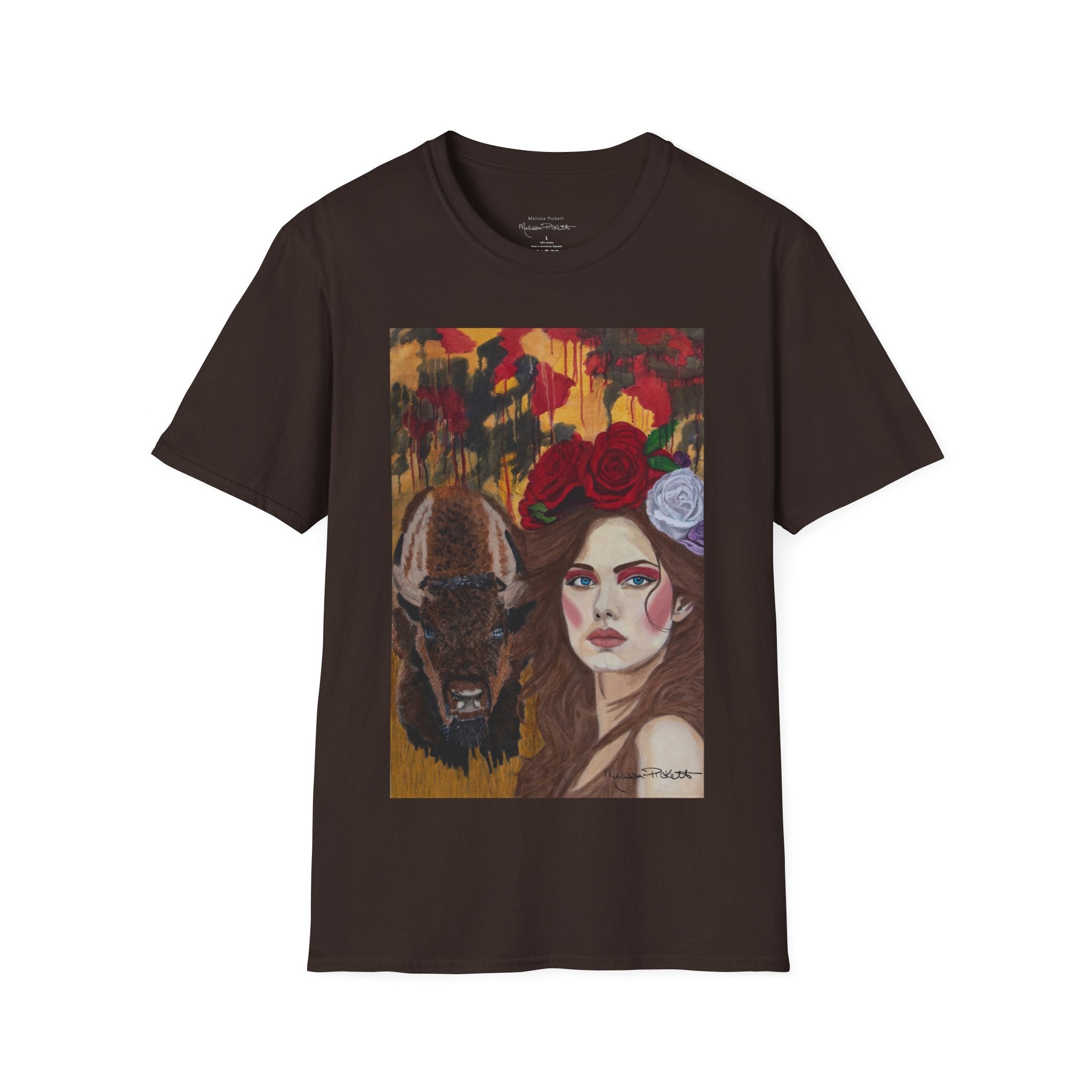 Woman & Bison | Unisex Softstyle T-Shirt