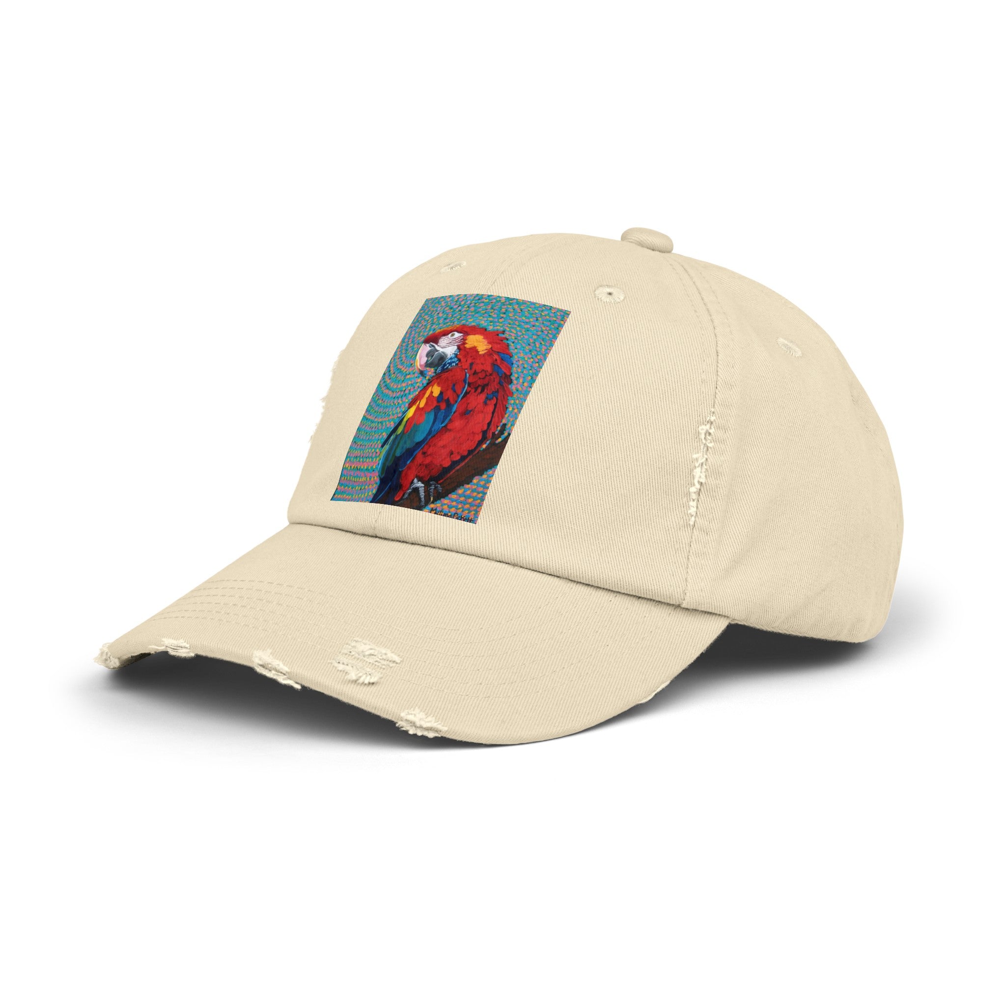 Scarlet Spiral/Directional Scarlet | Unisex Distressed Cap