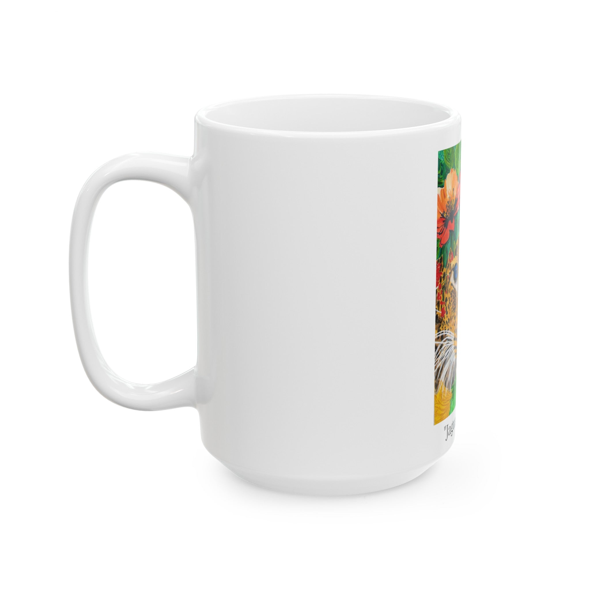 Jaguar & Flowers | Ceramic Mug, (11oz, 15oz)