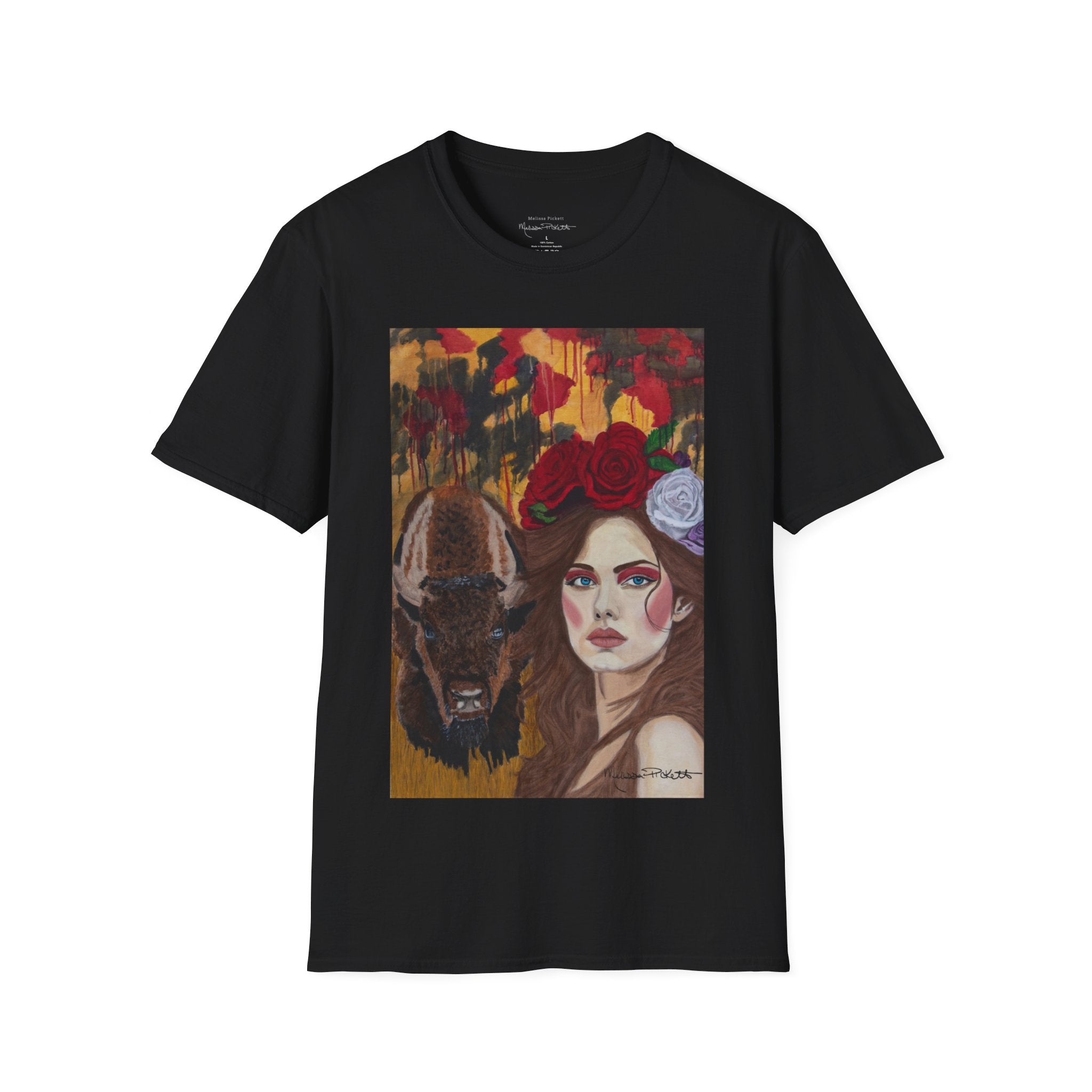 Woman & Bison | Unisex Softstyle T-Shirt