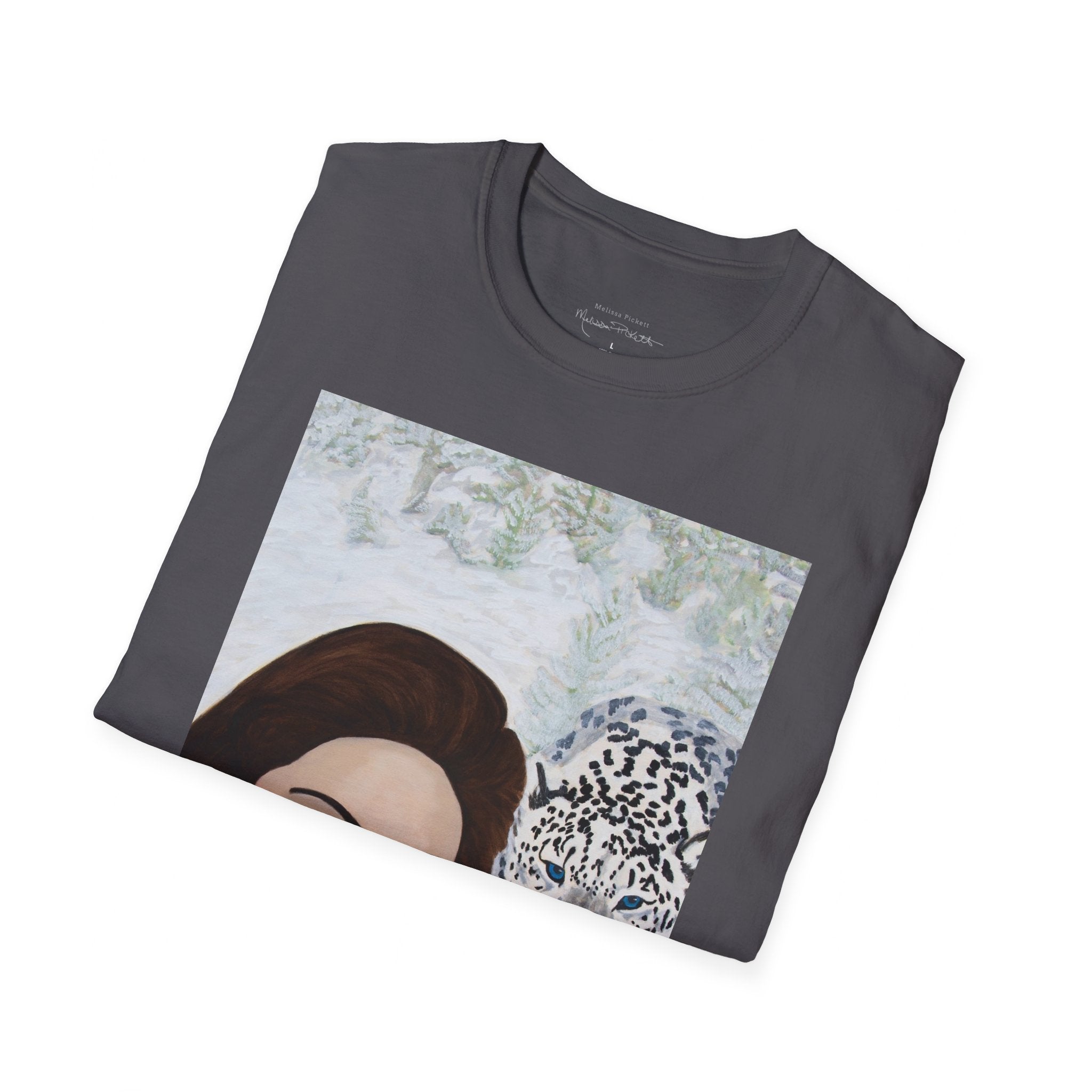 Woman & Snow Leopard | Unisex Softstyle T-Shirt