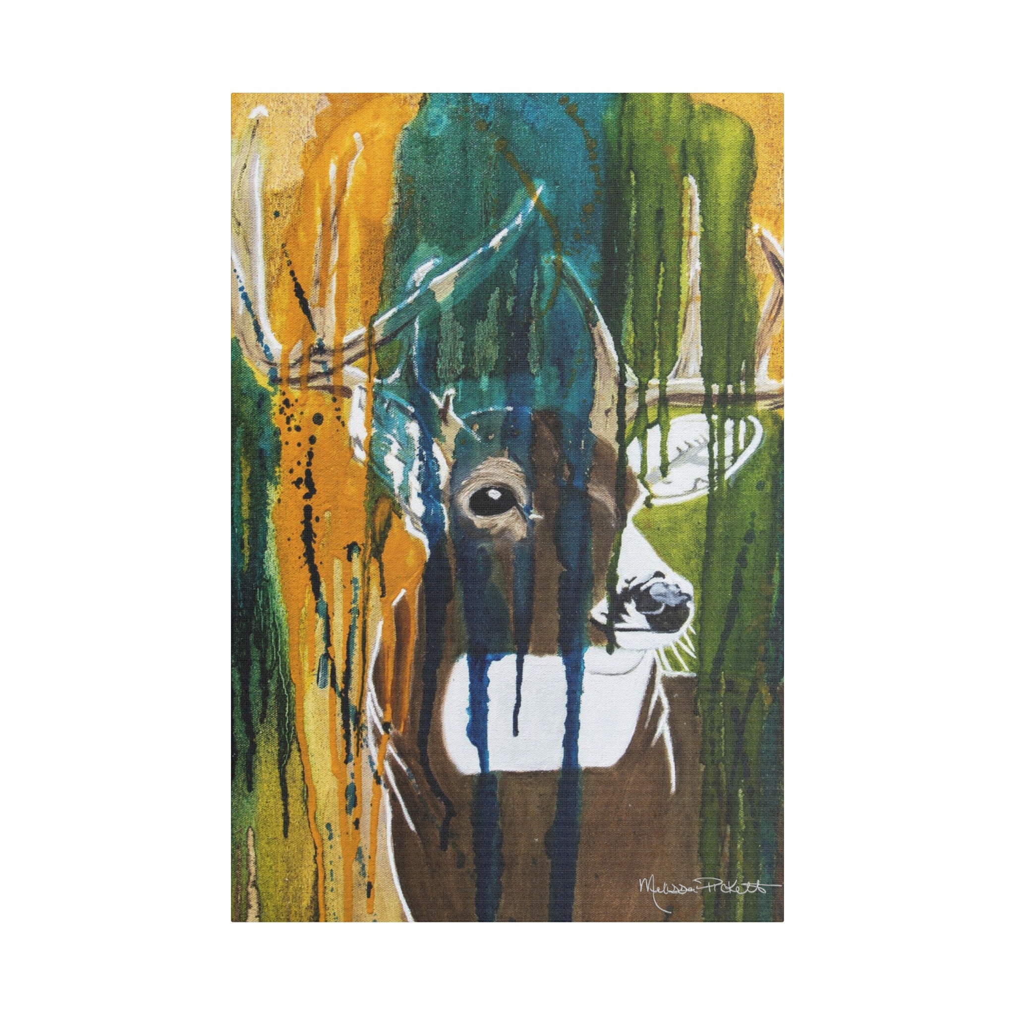 Abstract Deer | Satin Canvas, Stretched