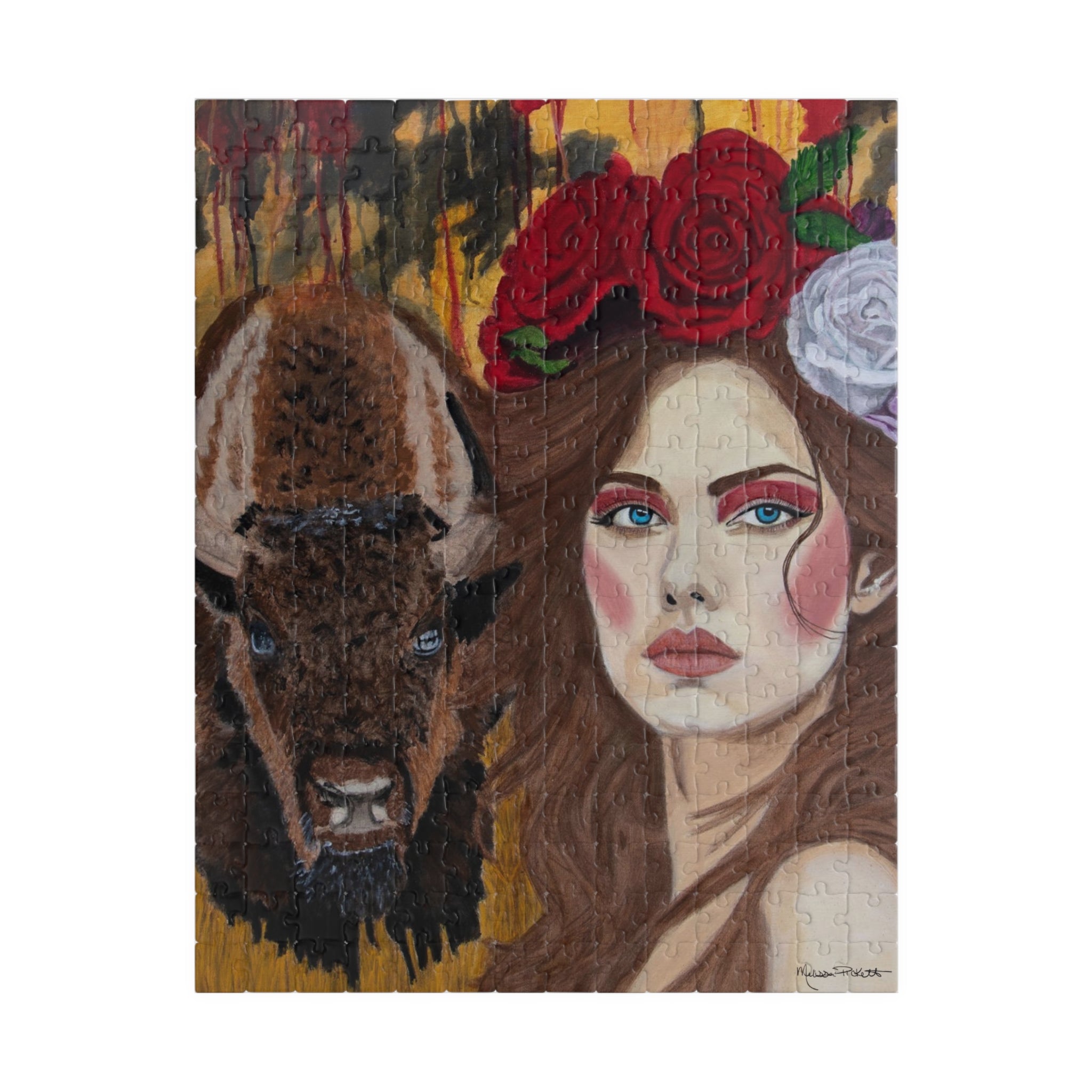 Woman & Bison | Puzzle (110, 252, 520, 1014-piece)