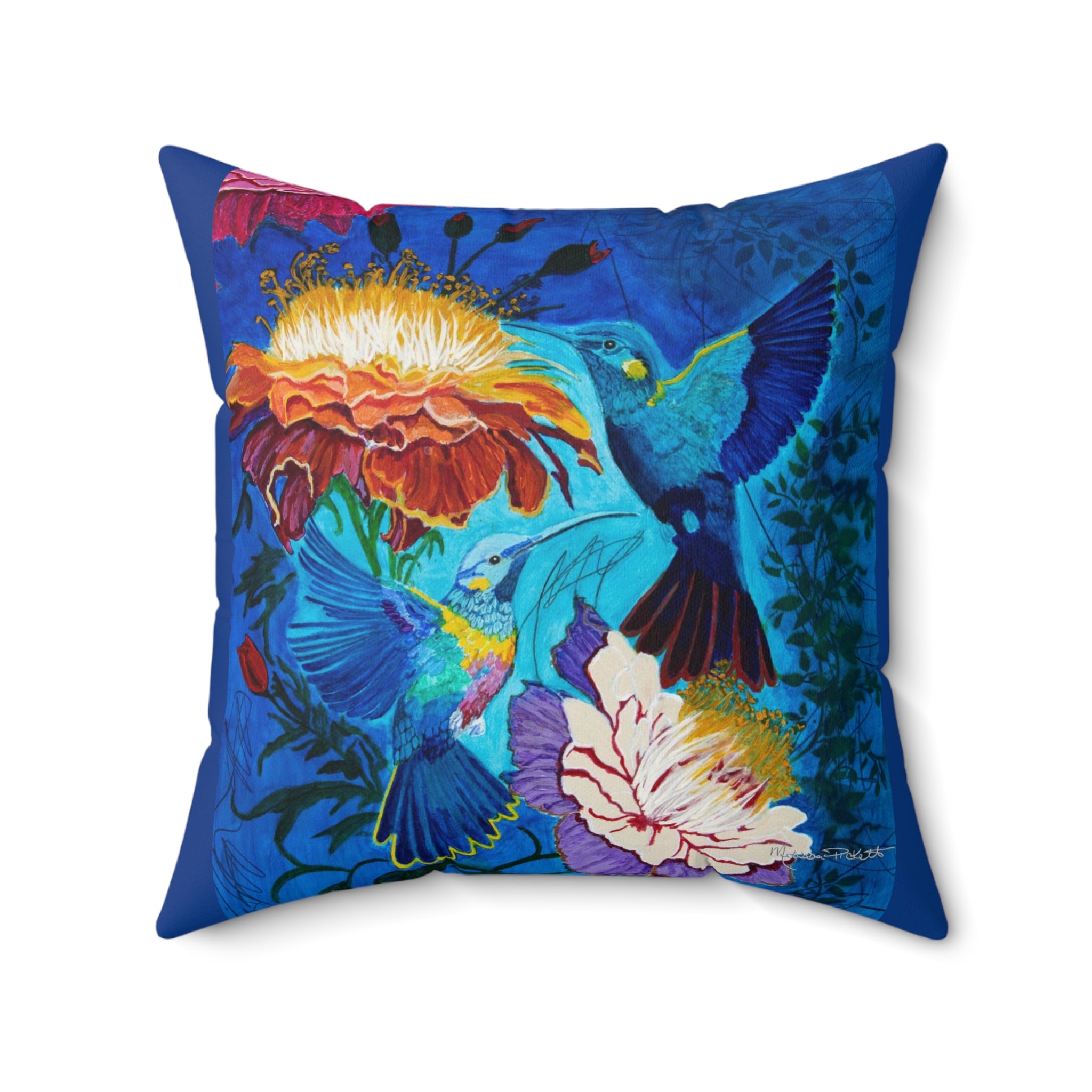 Pair of Hummingbirds | Spun Polyester Square Pillow