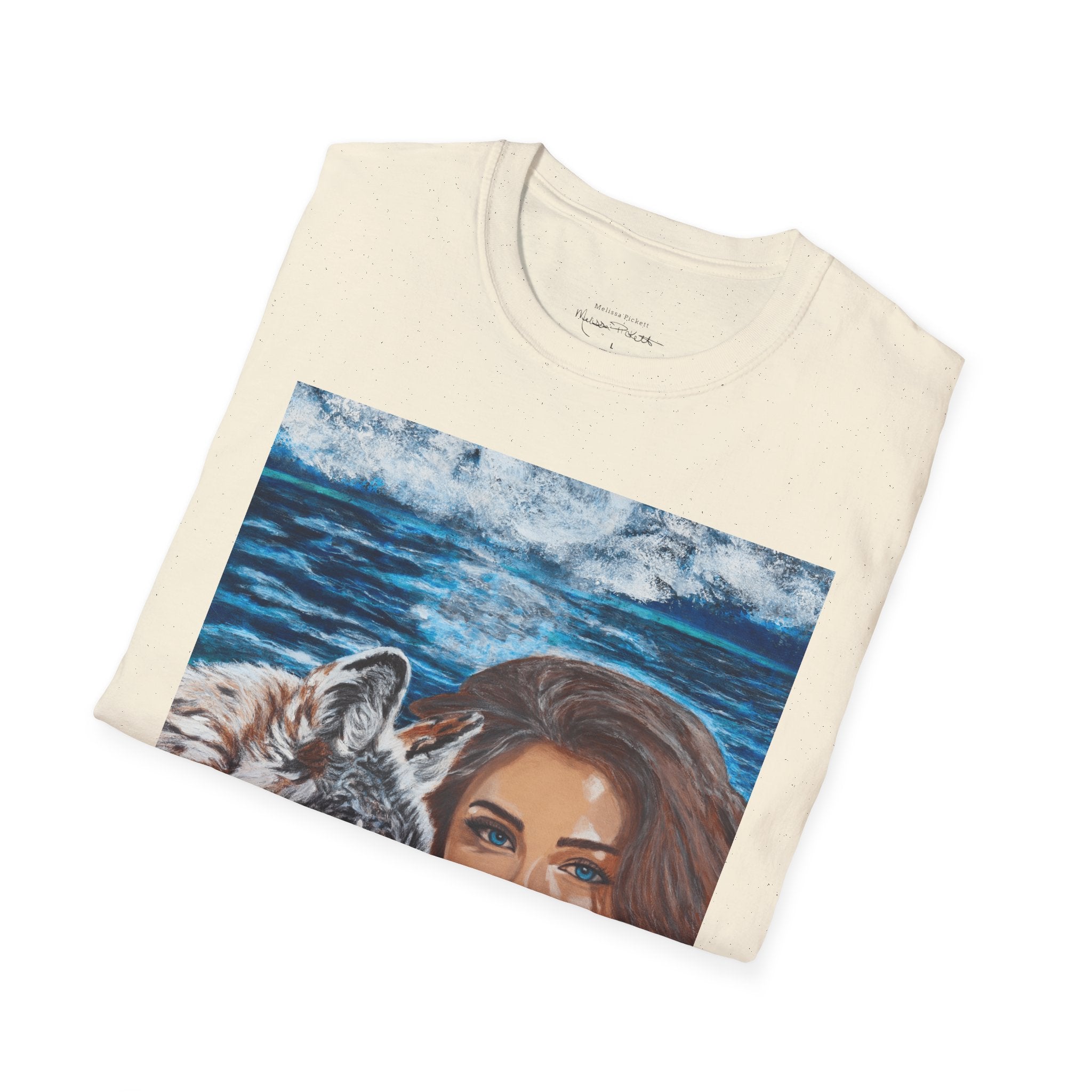 Moonlit Woman & Wolf | Unisex Softstyle T-Shirt