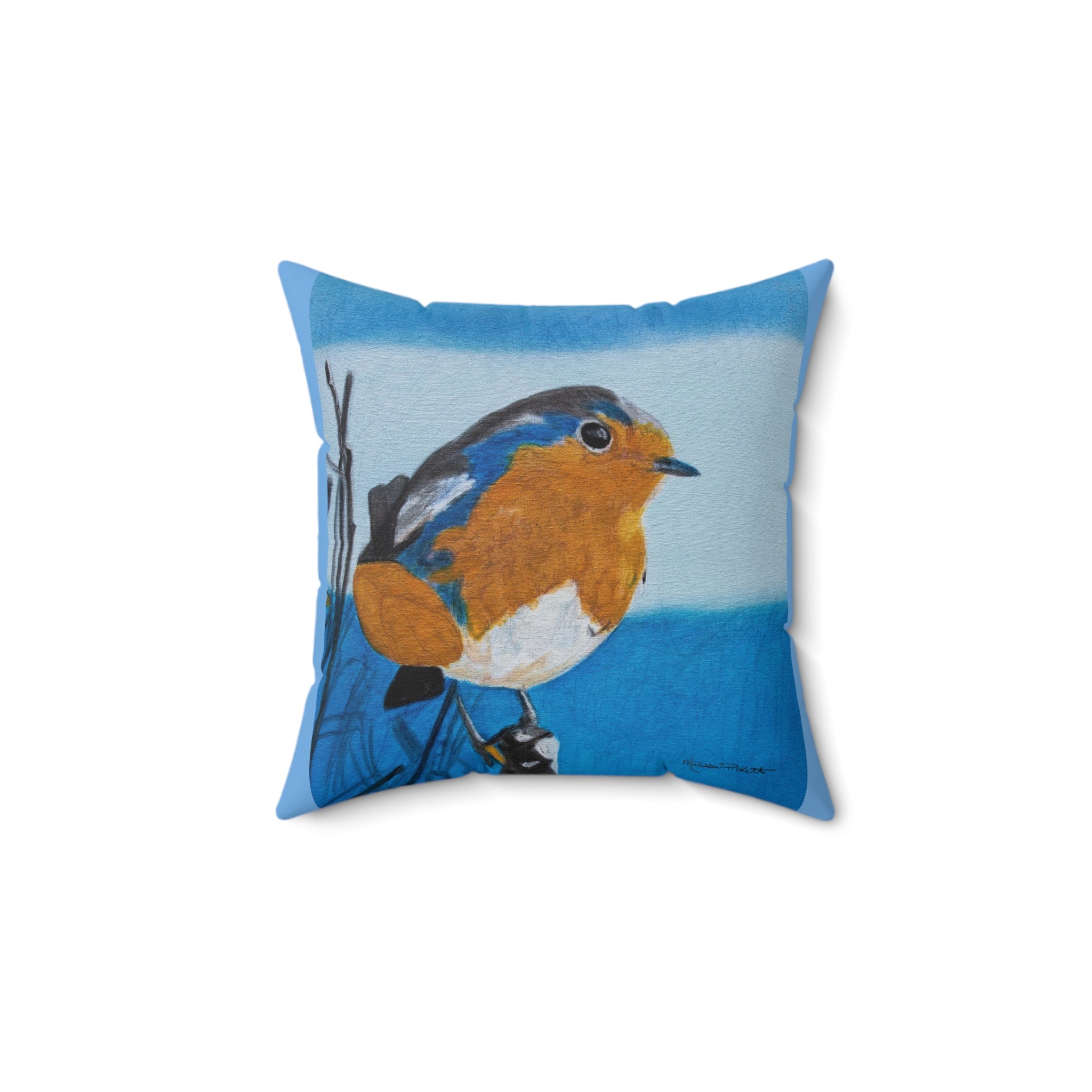 Eastern Blue Bird | Spun Polyester Square Pillow