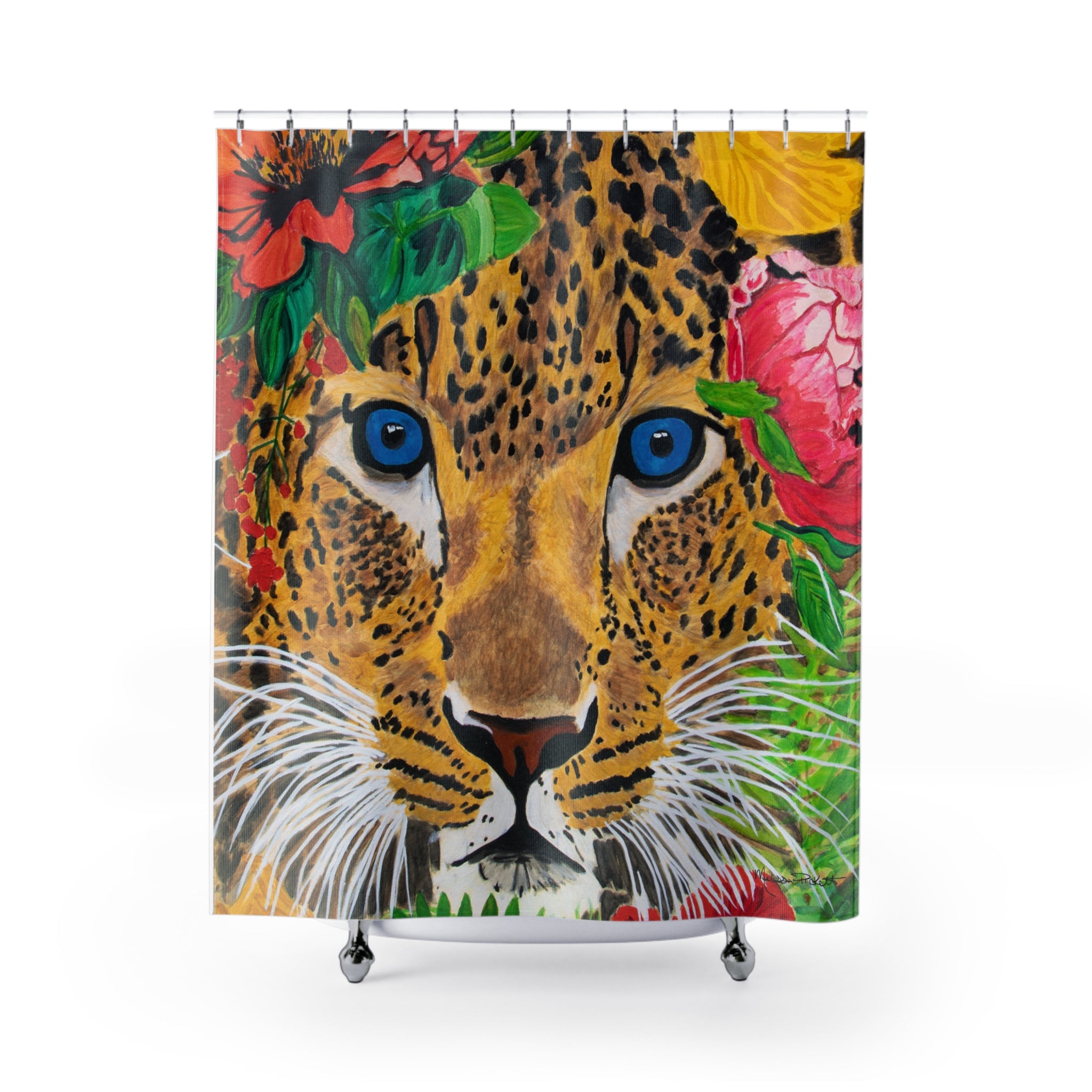 Jaguar & Flowers | Shower Curtains