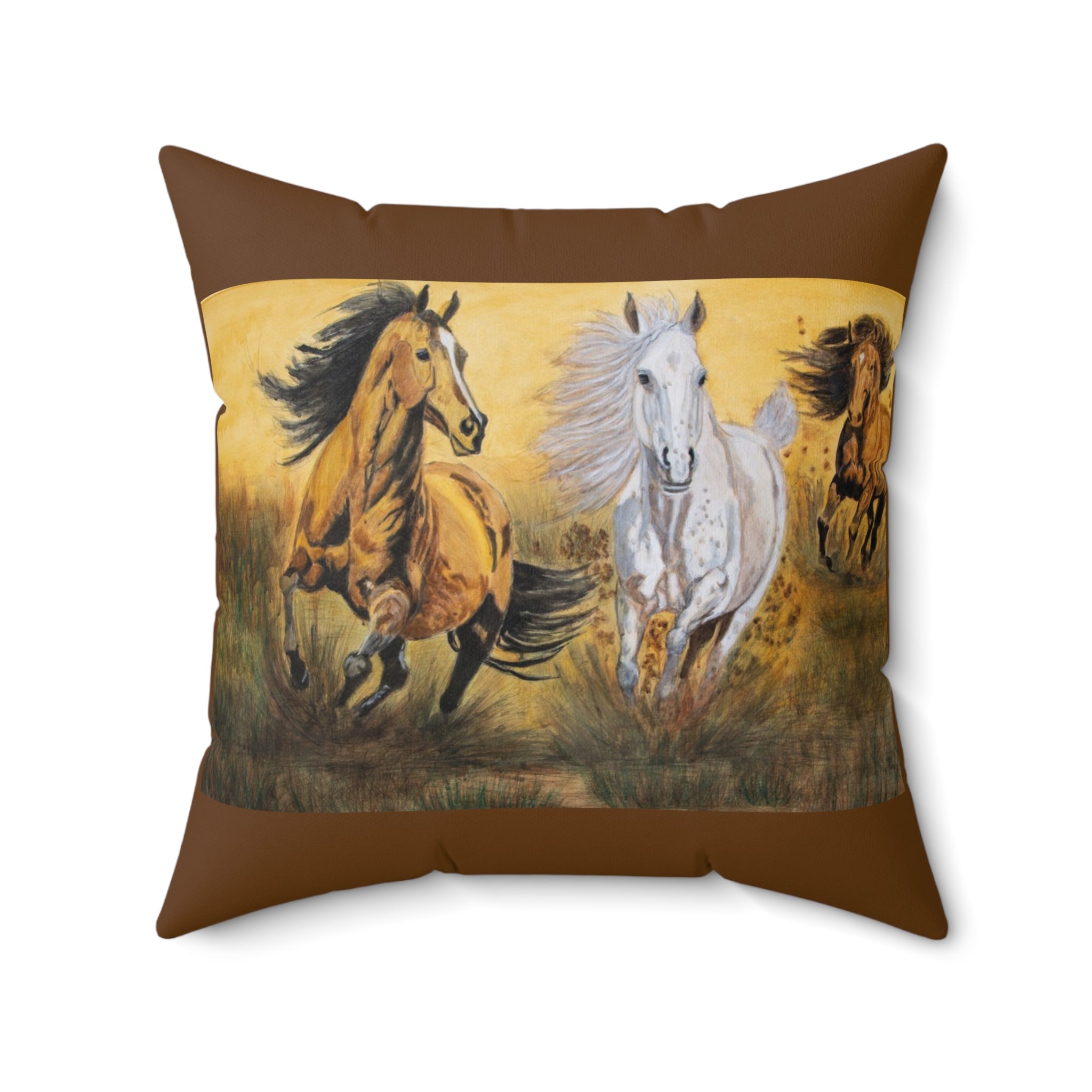 Wild Horses | Spun Polyester Square Pillow