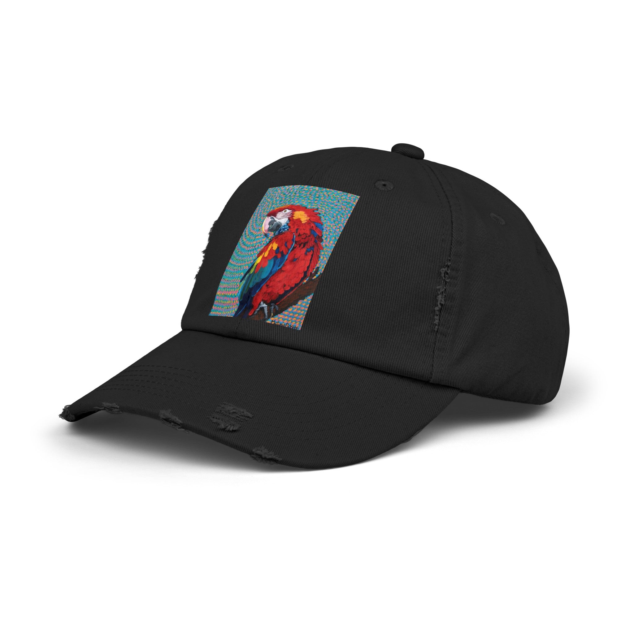 Scarlet Spiral/Directional Scarlet | Unisex Distressed Cap