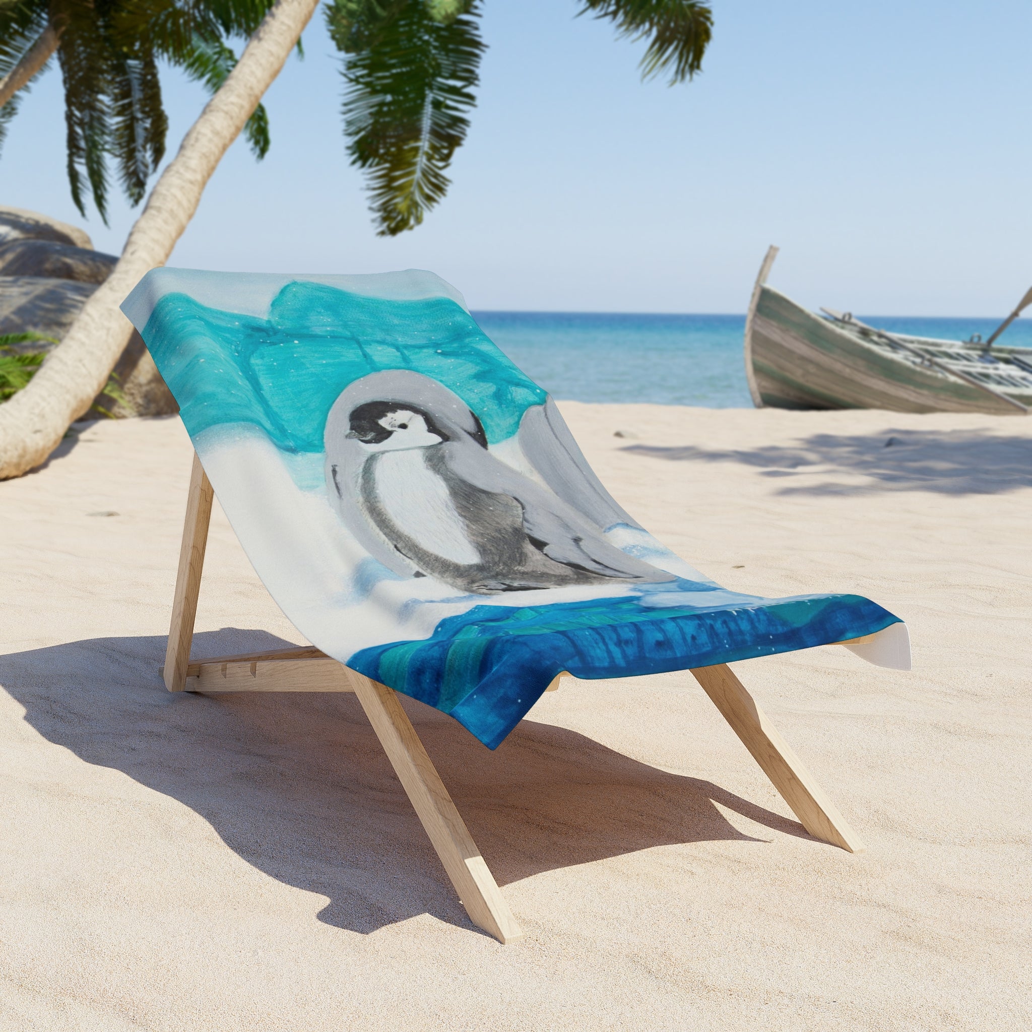 Happy Penguin Walking | Beach Towel