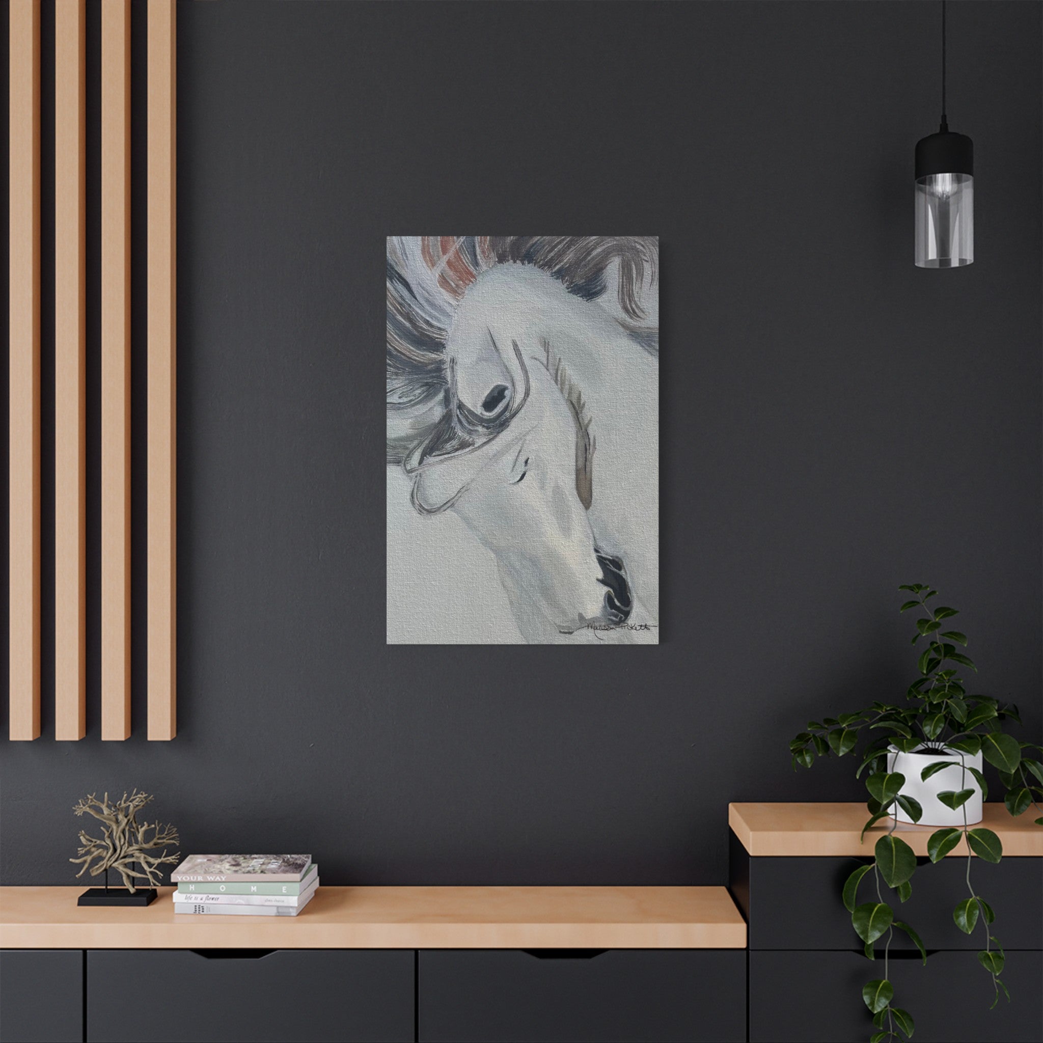 White Horse | Satin Canvas, Stretched