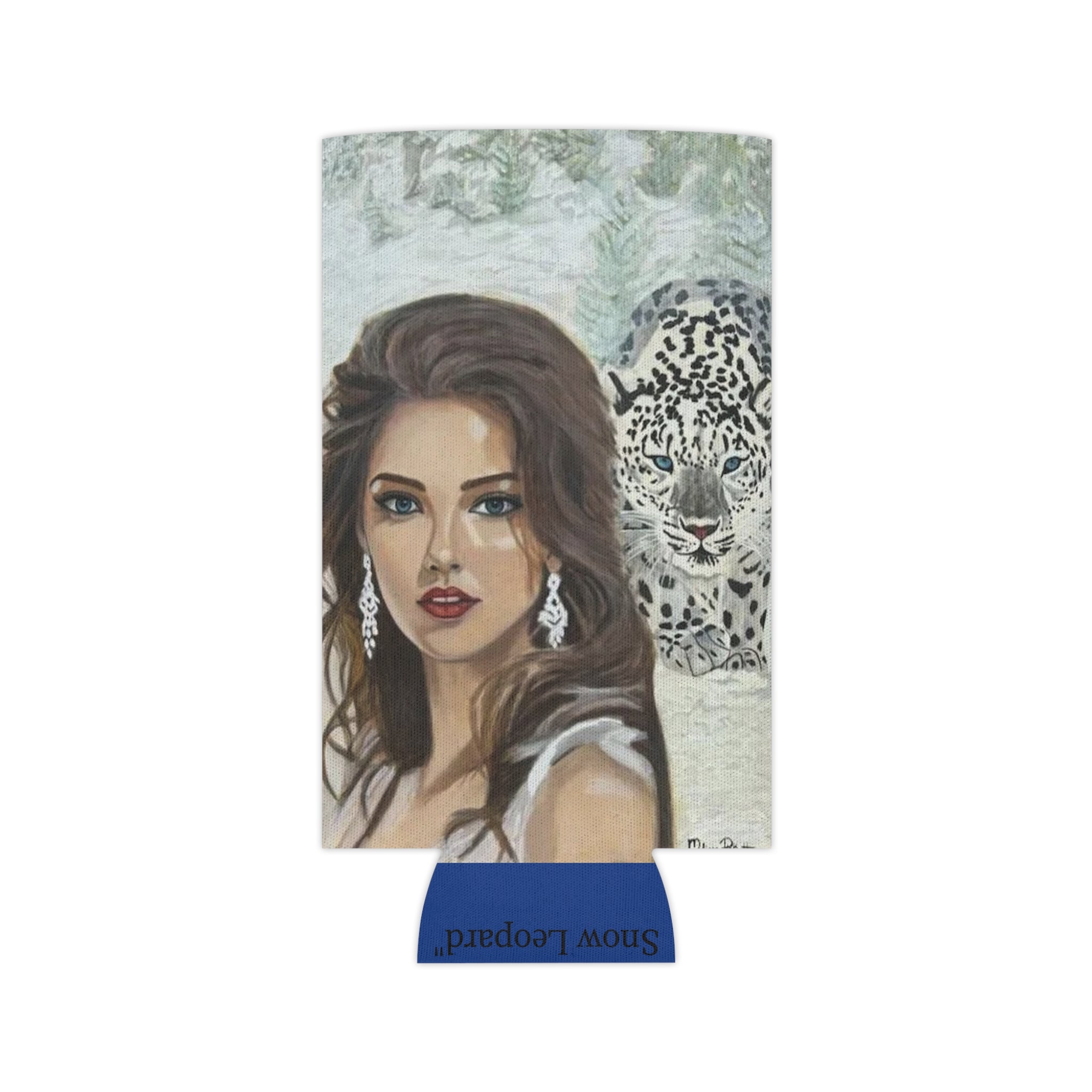 Woman & Snow Leopard | Can Cooler