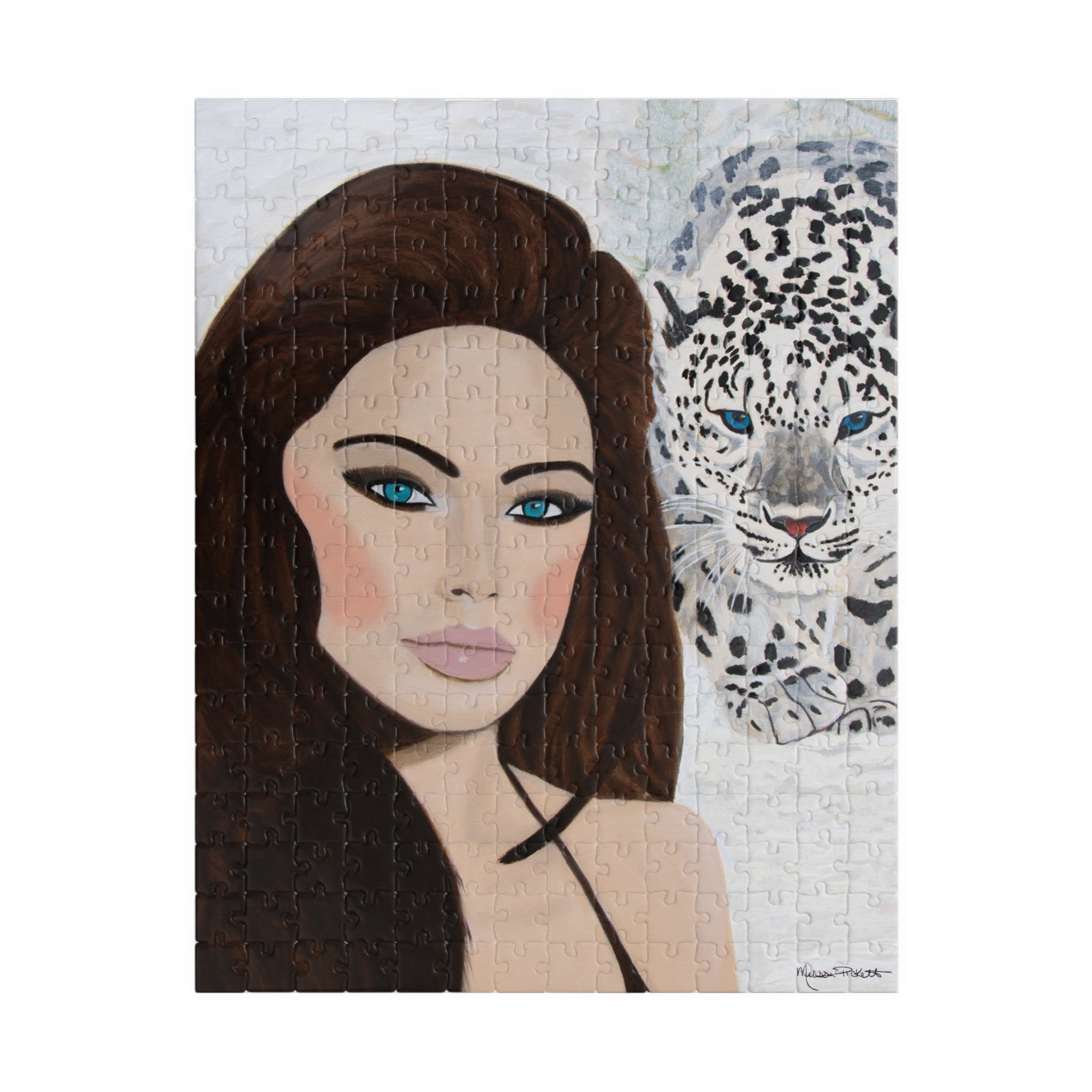 Woman & Snow Leopard | Puzzle (110, 252, 520, 1014-piece)