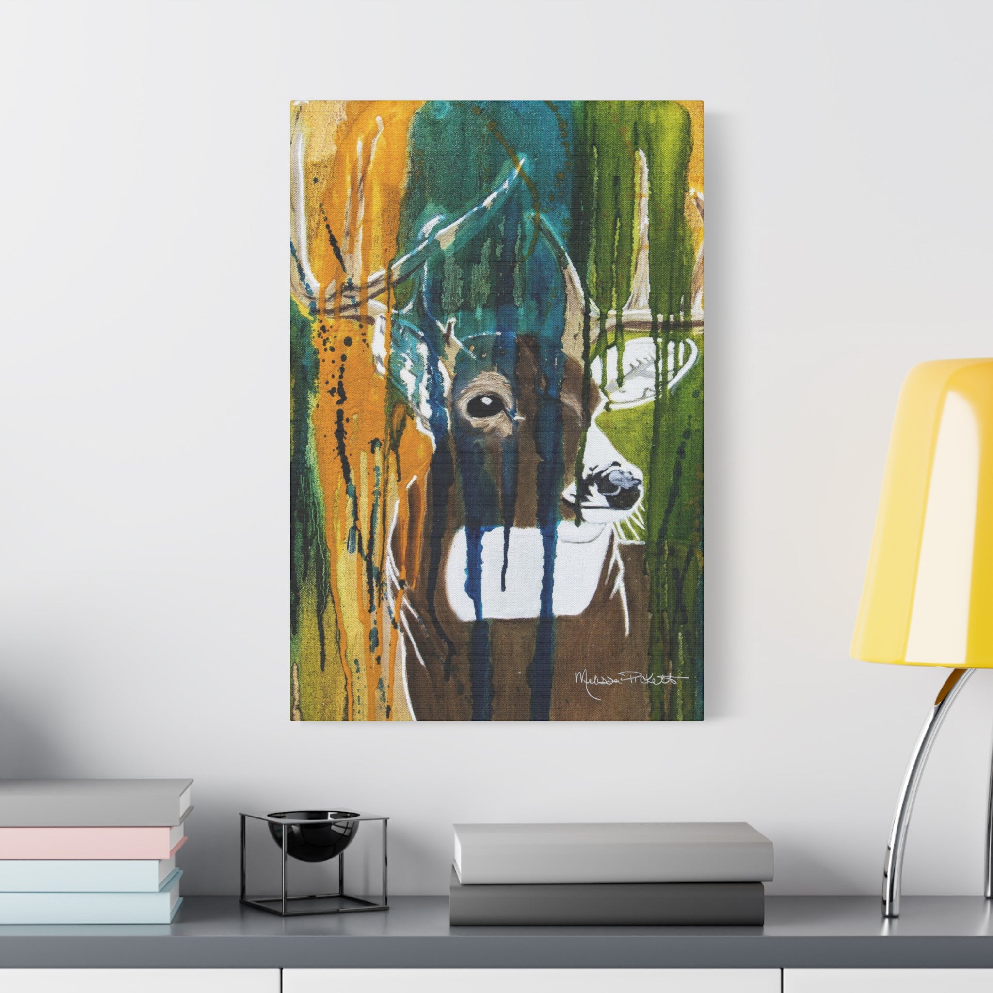 Abstract Deer | Satin Canvas, Stretched