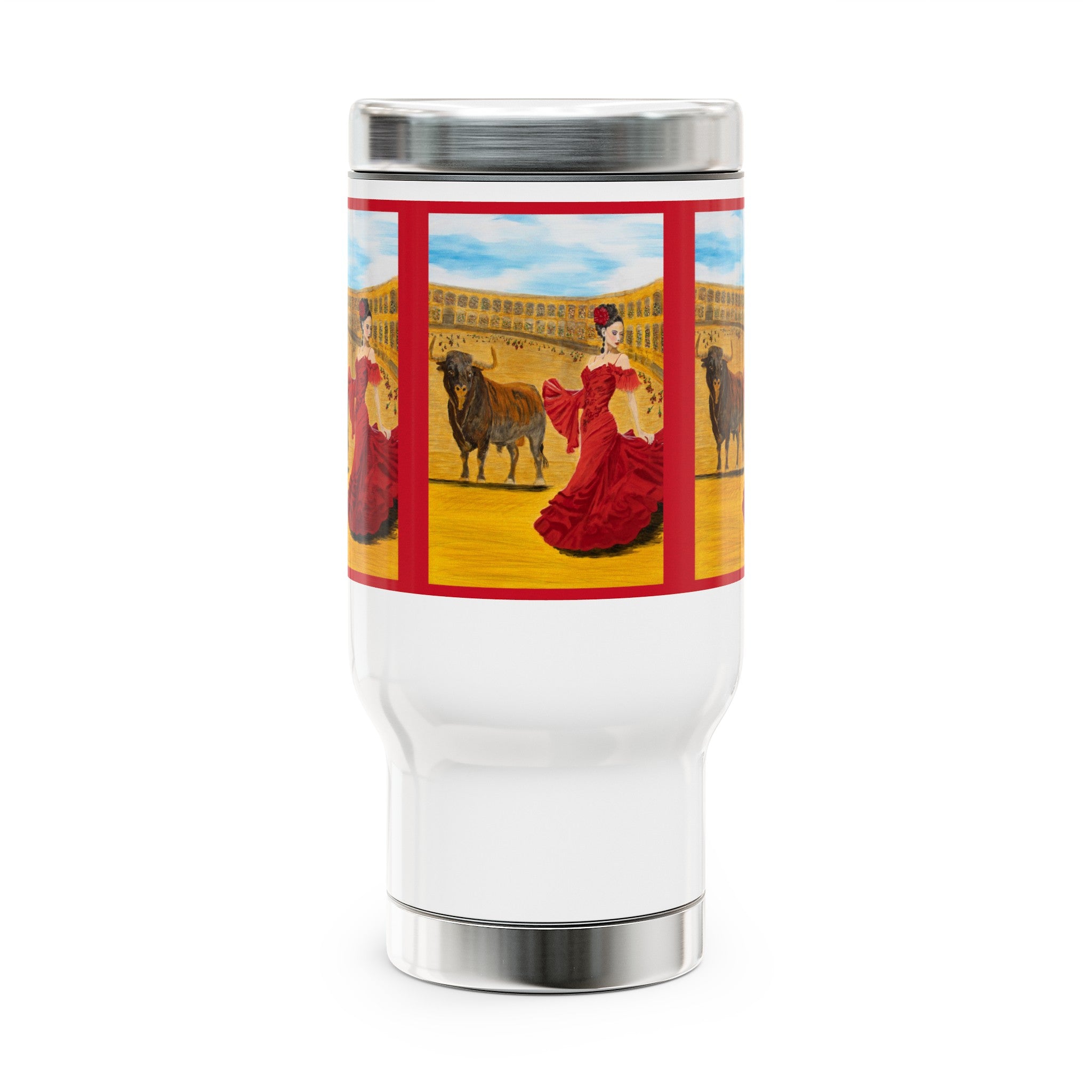 Olé Dance | Stainless Steel Travel Mug with Handle, 14oz