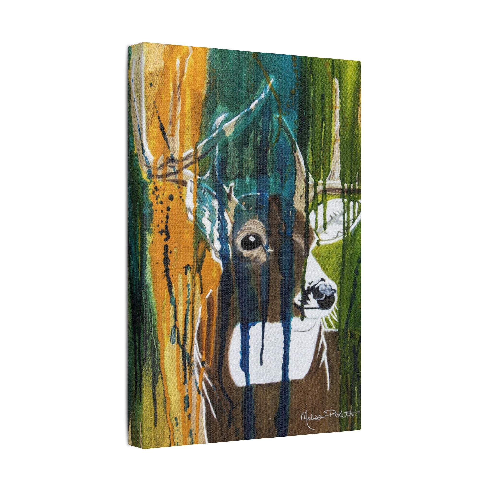 Abstract Deer | Satin Canvas, Stretched