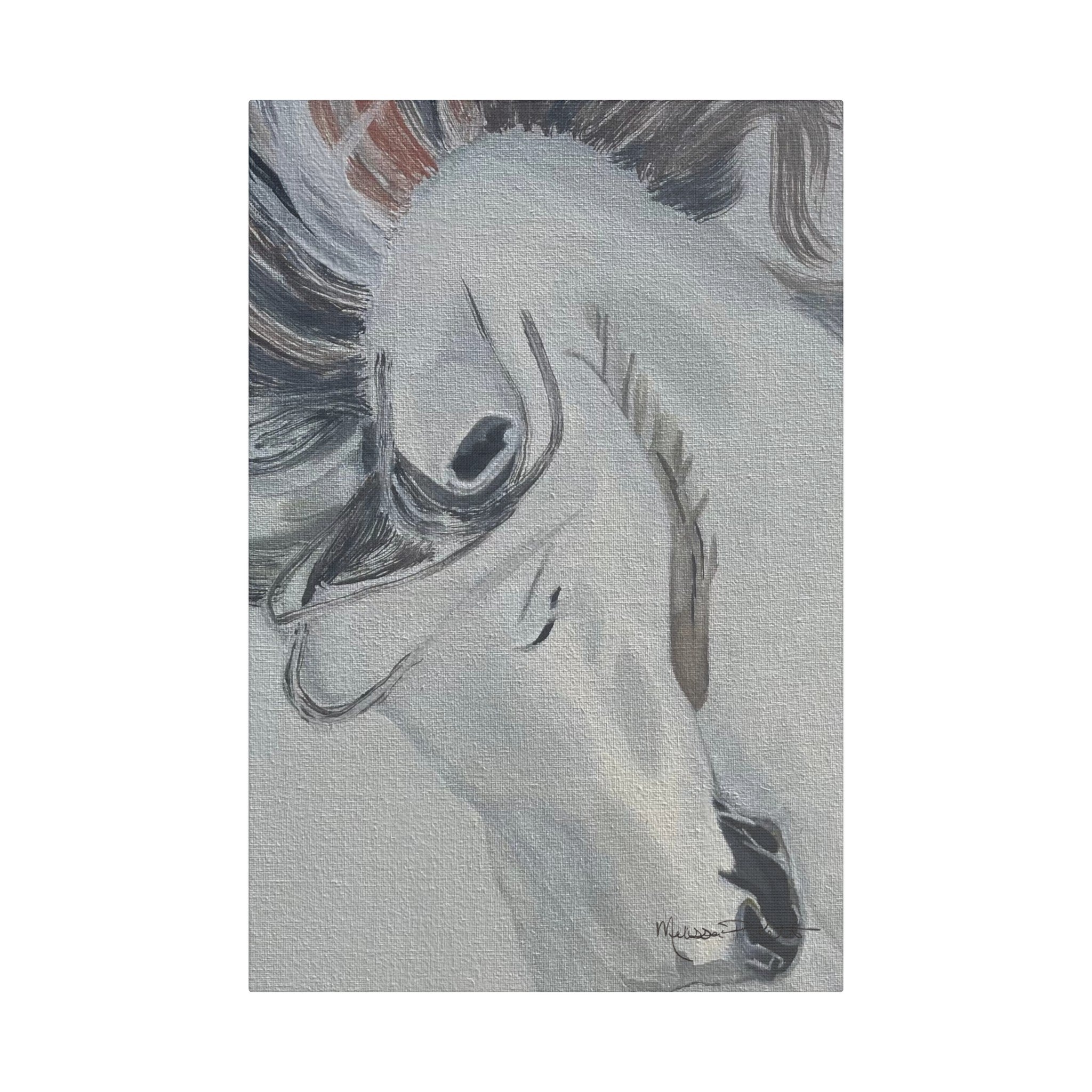 White Horse | Satin Canvas, Stretched