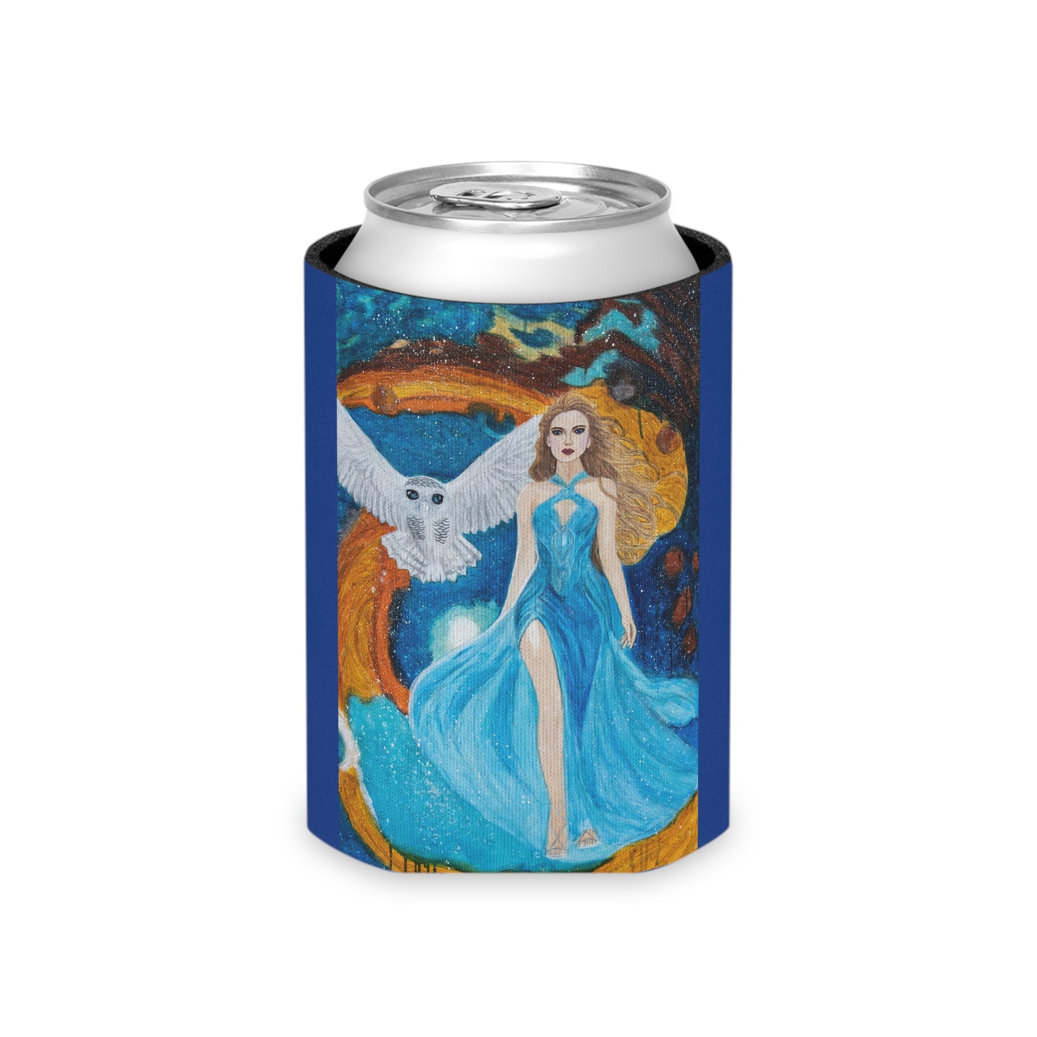 Galaxy Girl with Owl | Can Cooler