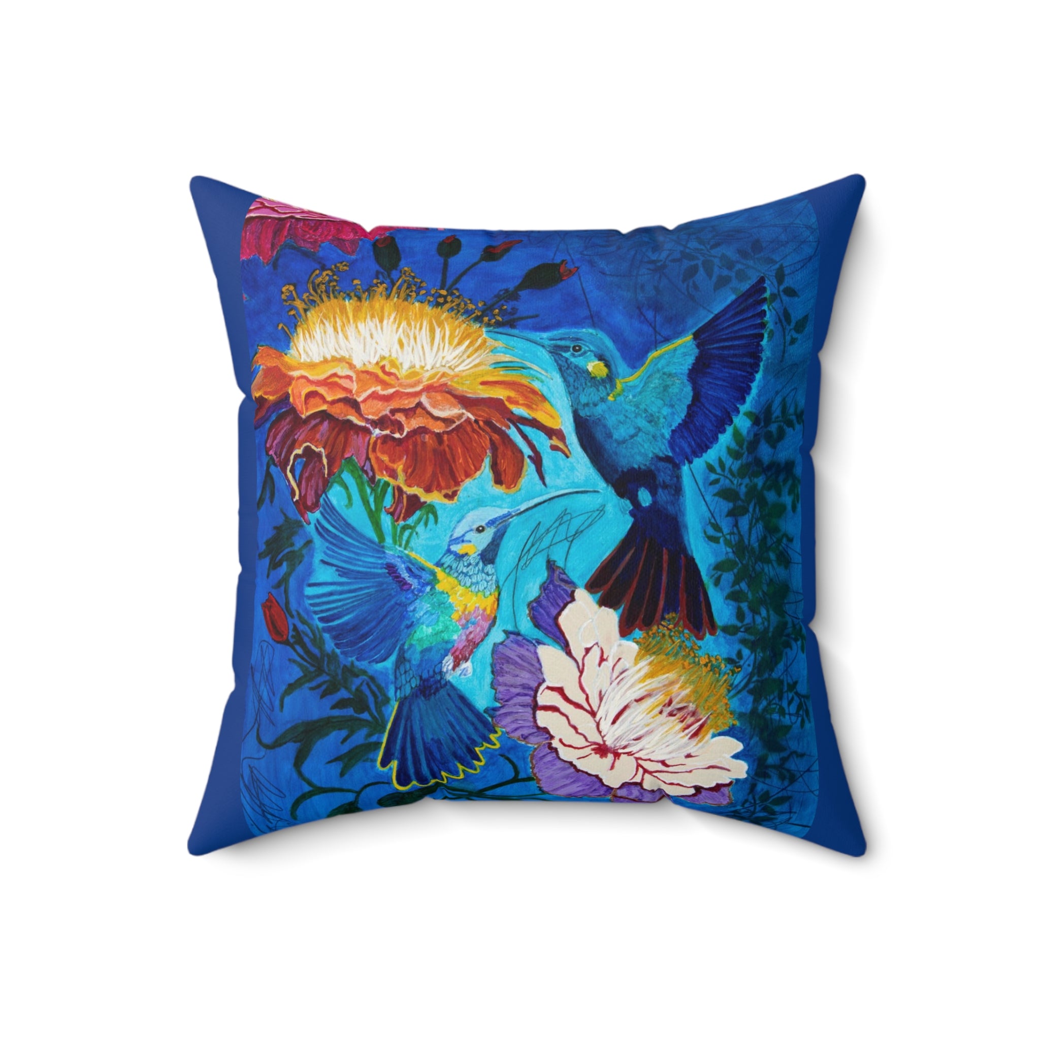 Pair of Hummingbirds | Spun Polyester Square Pillow