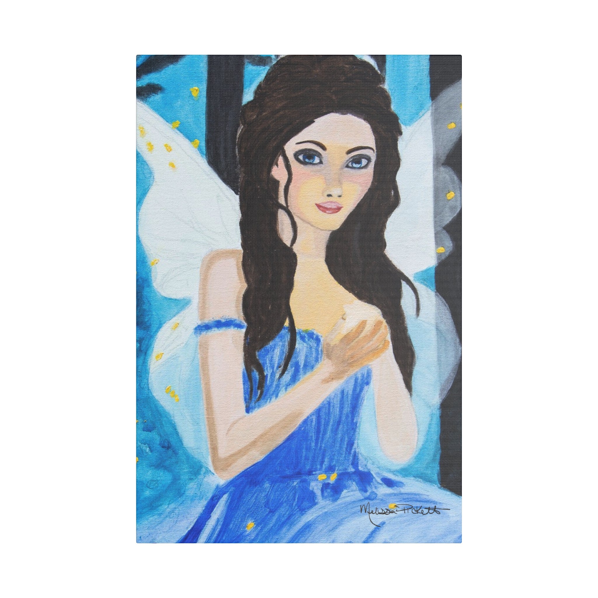 Fairy in Moonlit Woods | Satin Canvas, Stretched