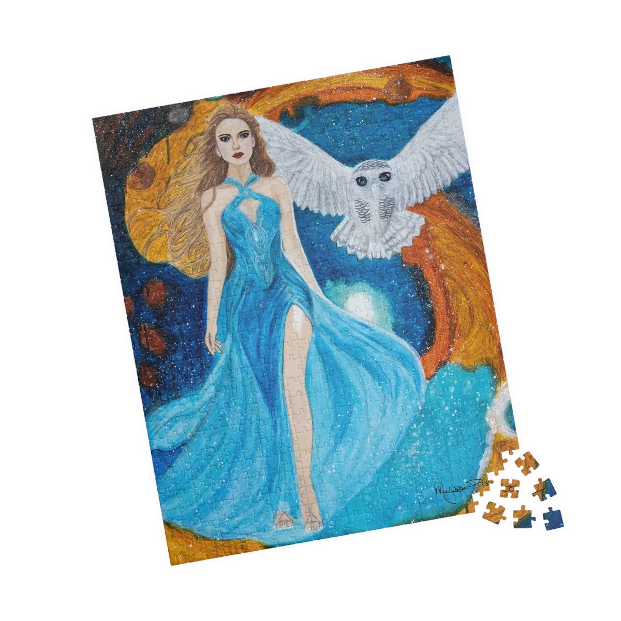 Galaxy Girl with Owl | Puzzle (110, 252, 520, 1014-piece)