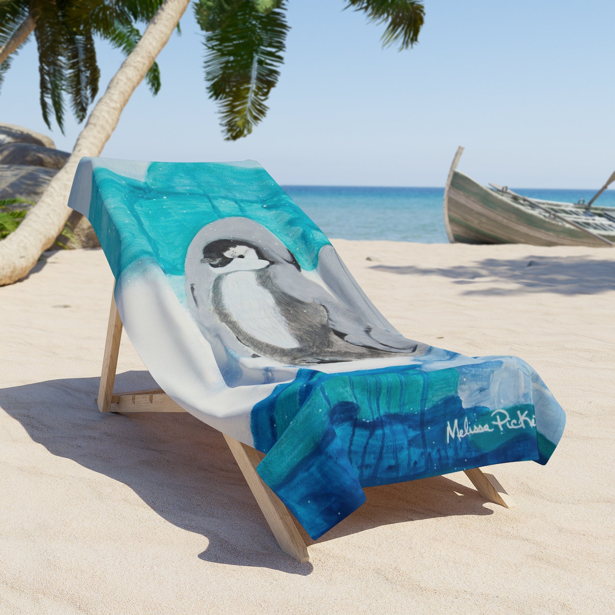 Happy Penguin Walking | Beach Towel