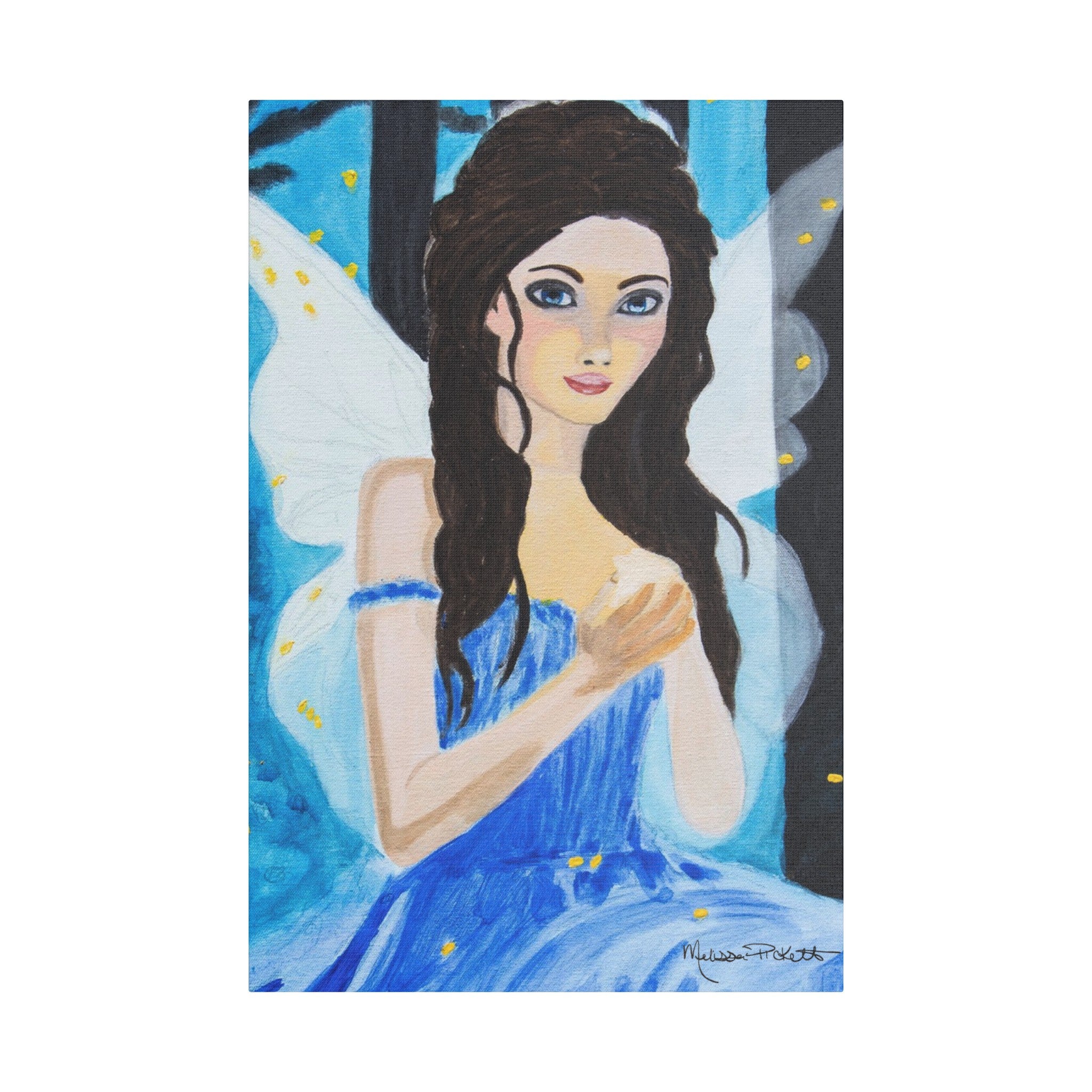 Fairy in Moonlit Woods | Satin Canvas, Stretched