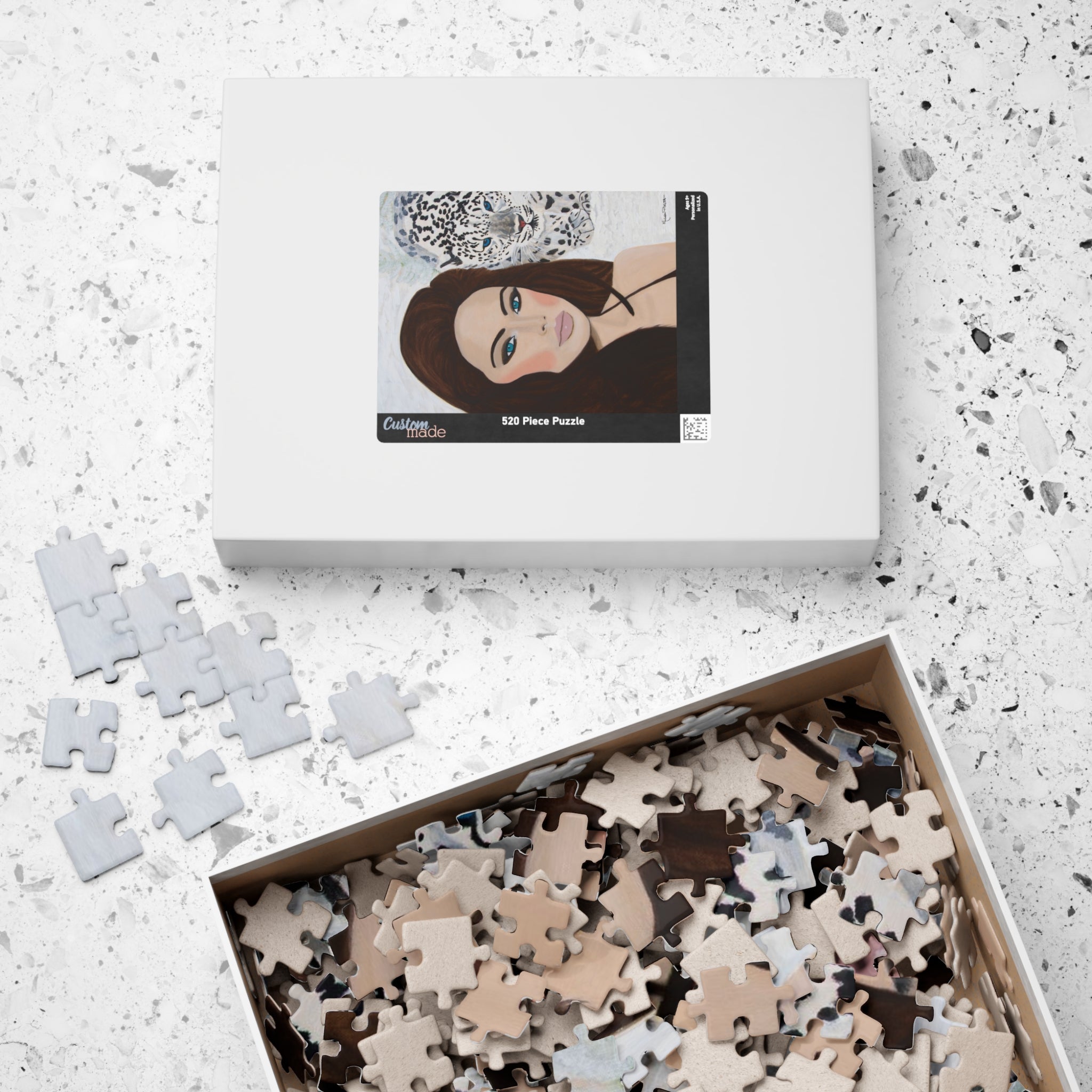 Woman & Snow Leopard | Puzzle (110, 252, 520, 1014-piece)