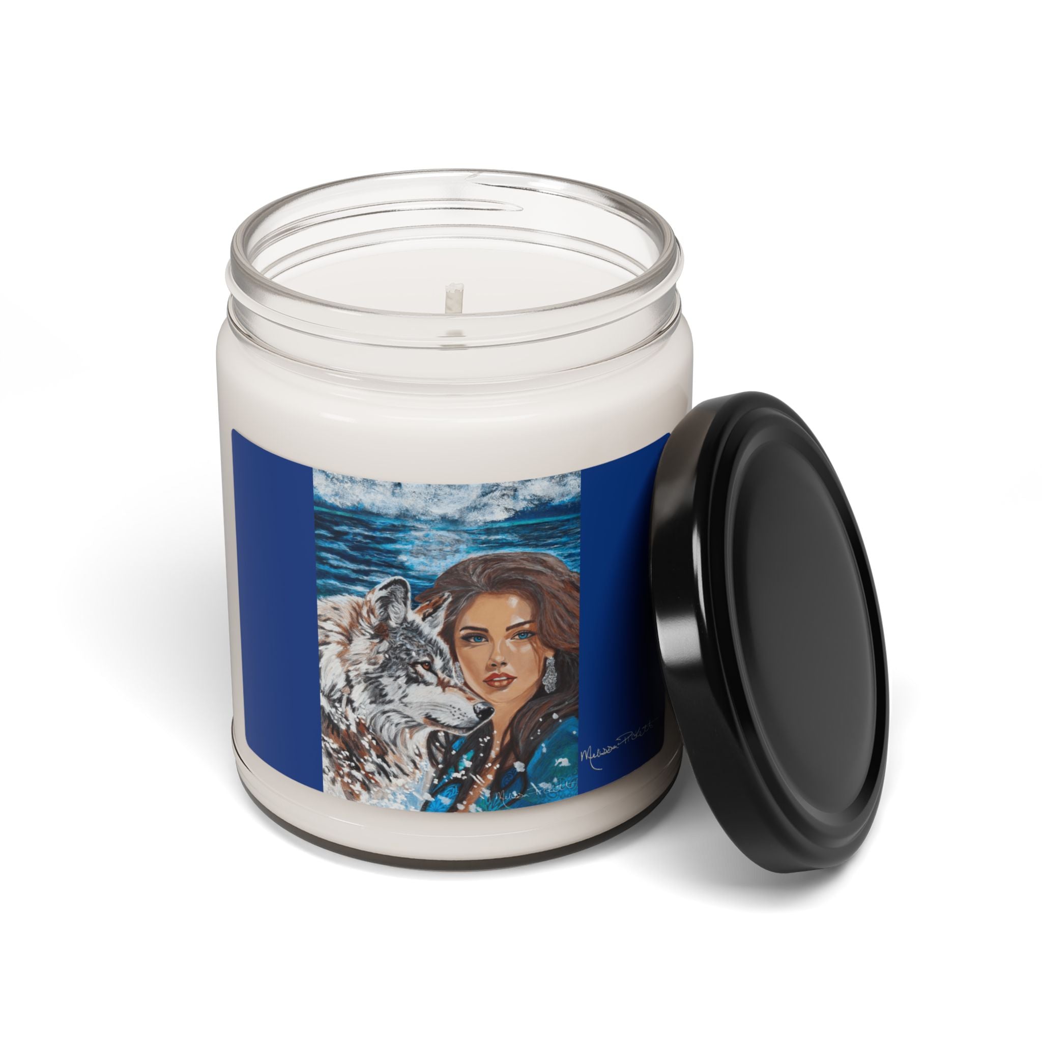 Moonlit Woman & Wolf | Scented Soy Candle, 9oz