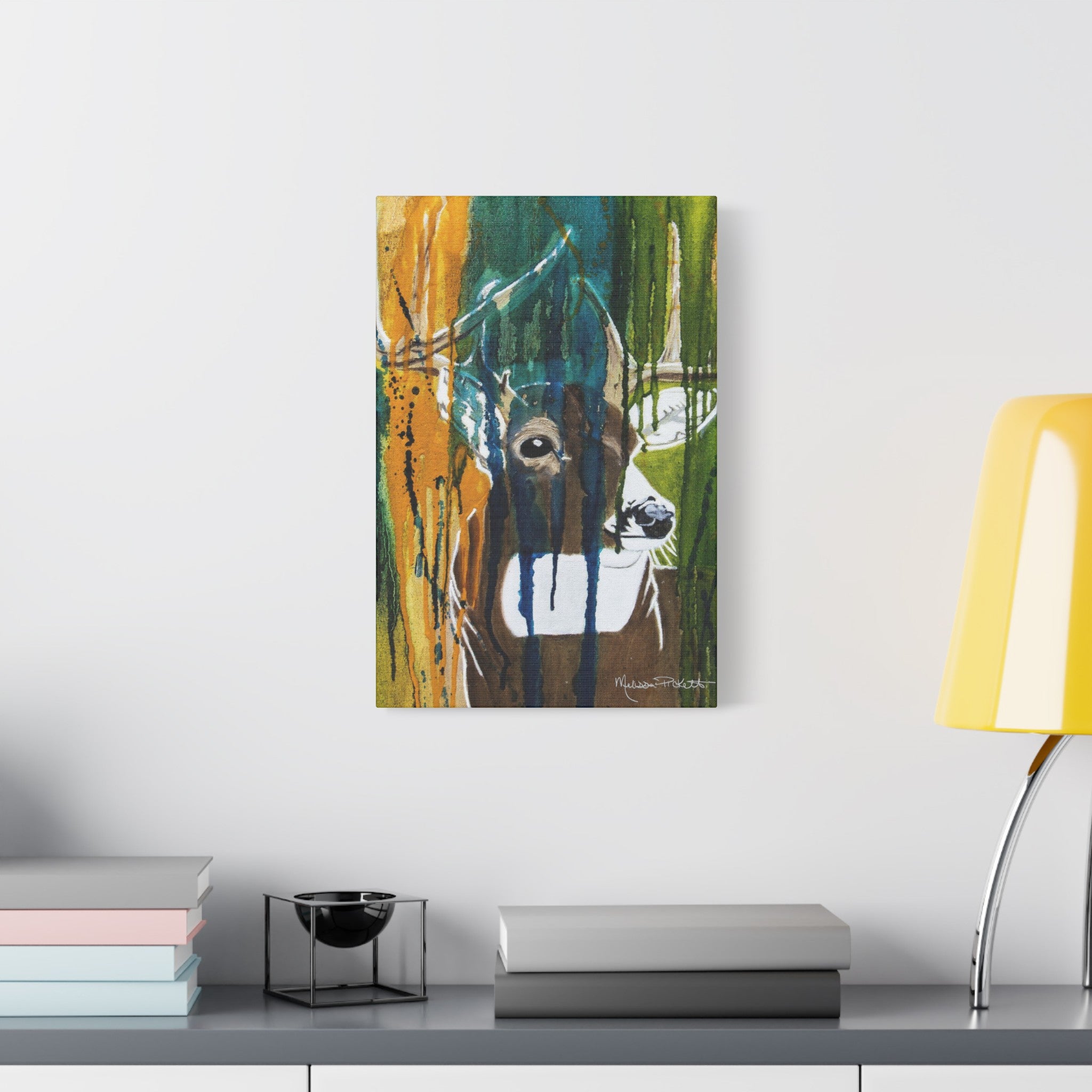 Abstract Deer | Satin Canvas, Stretched