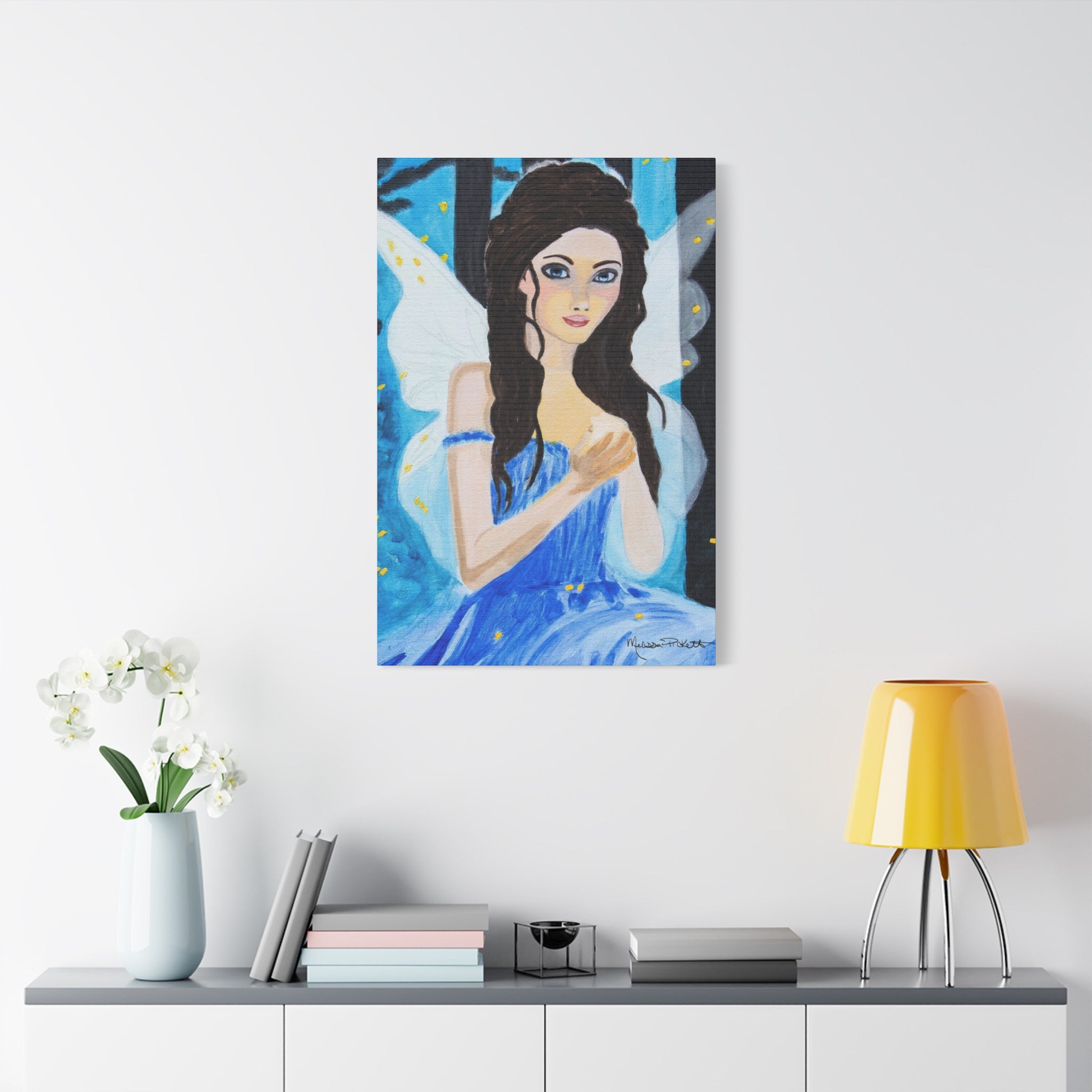 Fairy in Moonlit Woods | Satin Canvas, Stretched