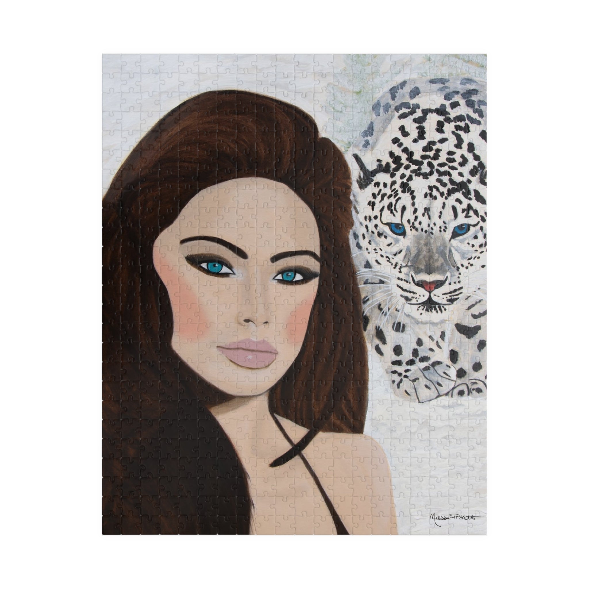 Woman & Snow Leopard | Puzzle (110, 252, 520, 1014-piece)