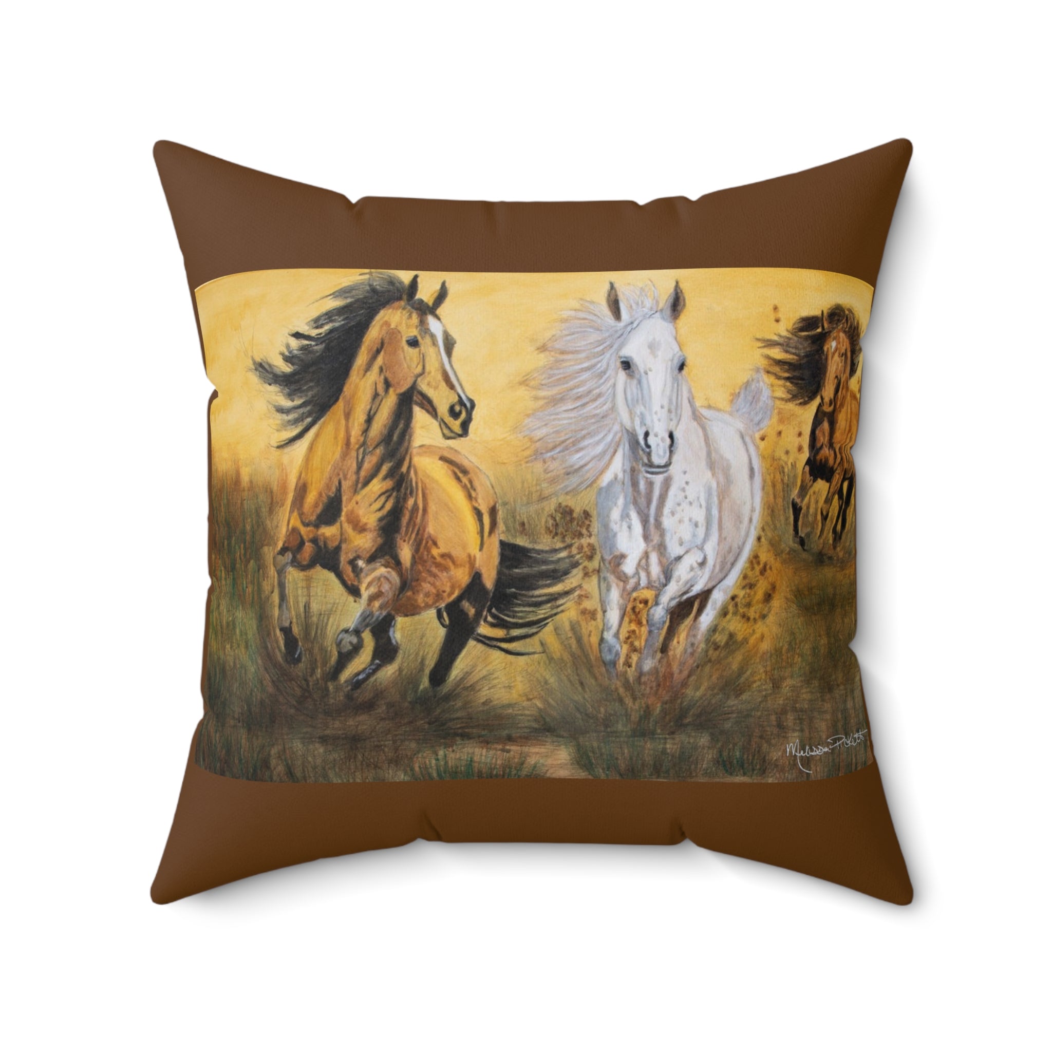 Wild Horses | Spun Polyester Square Pillow