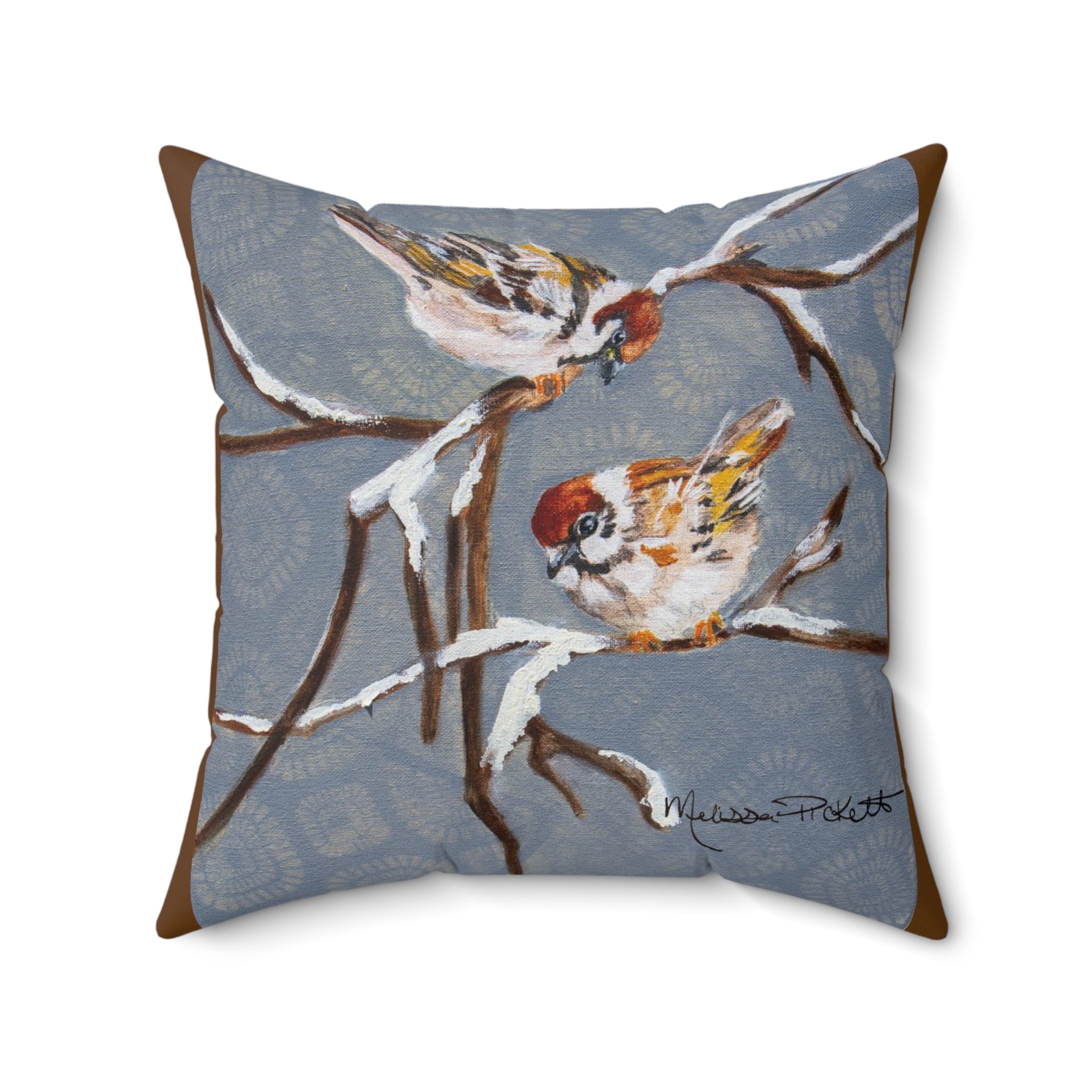 Two Birds | Spun Polyester Square Pillow