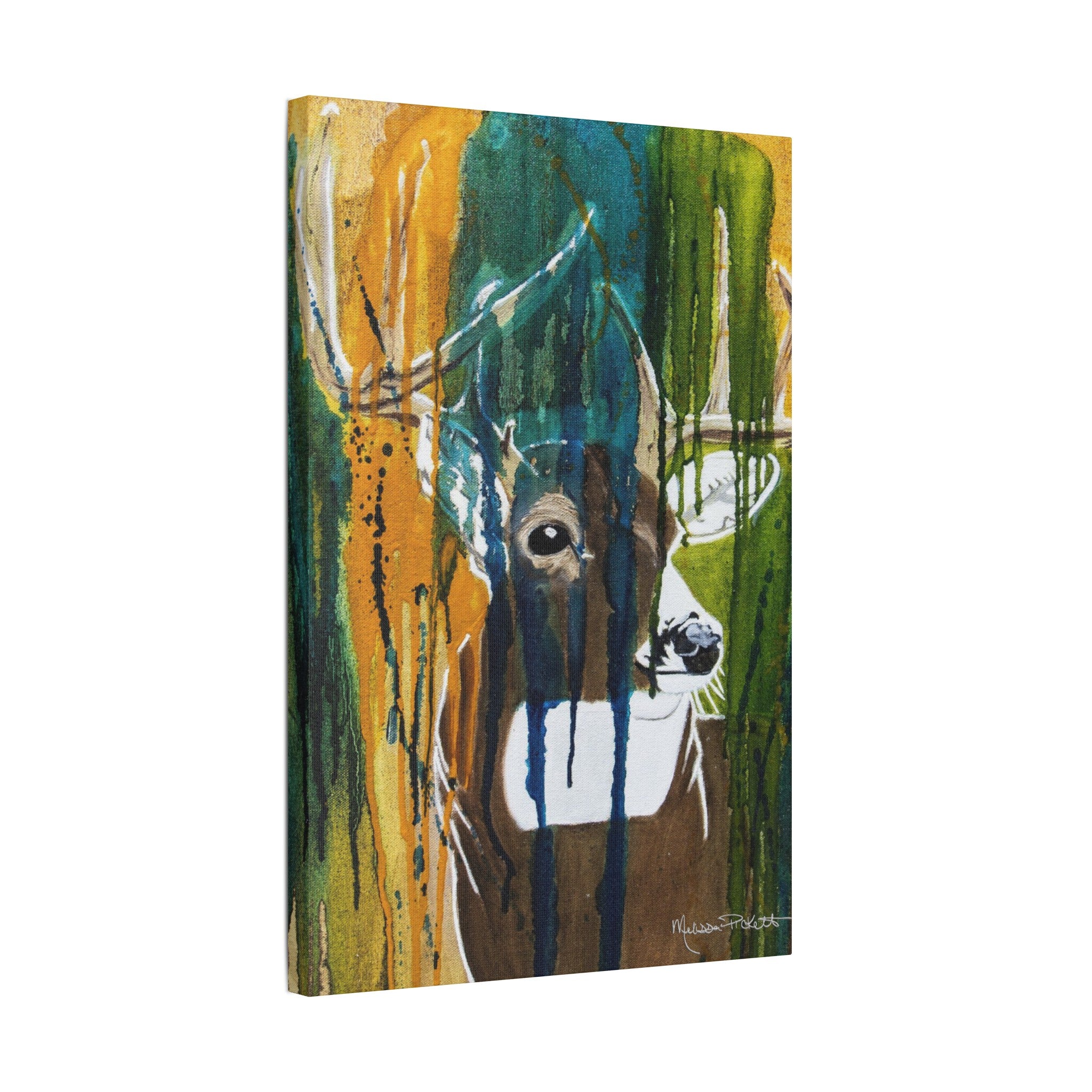 Abstract Deer | Satin Canvas, Stretched