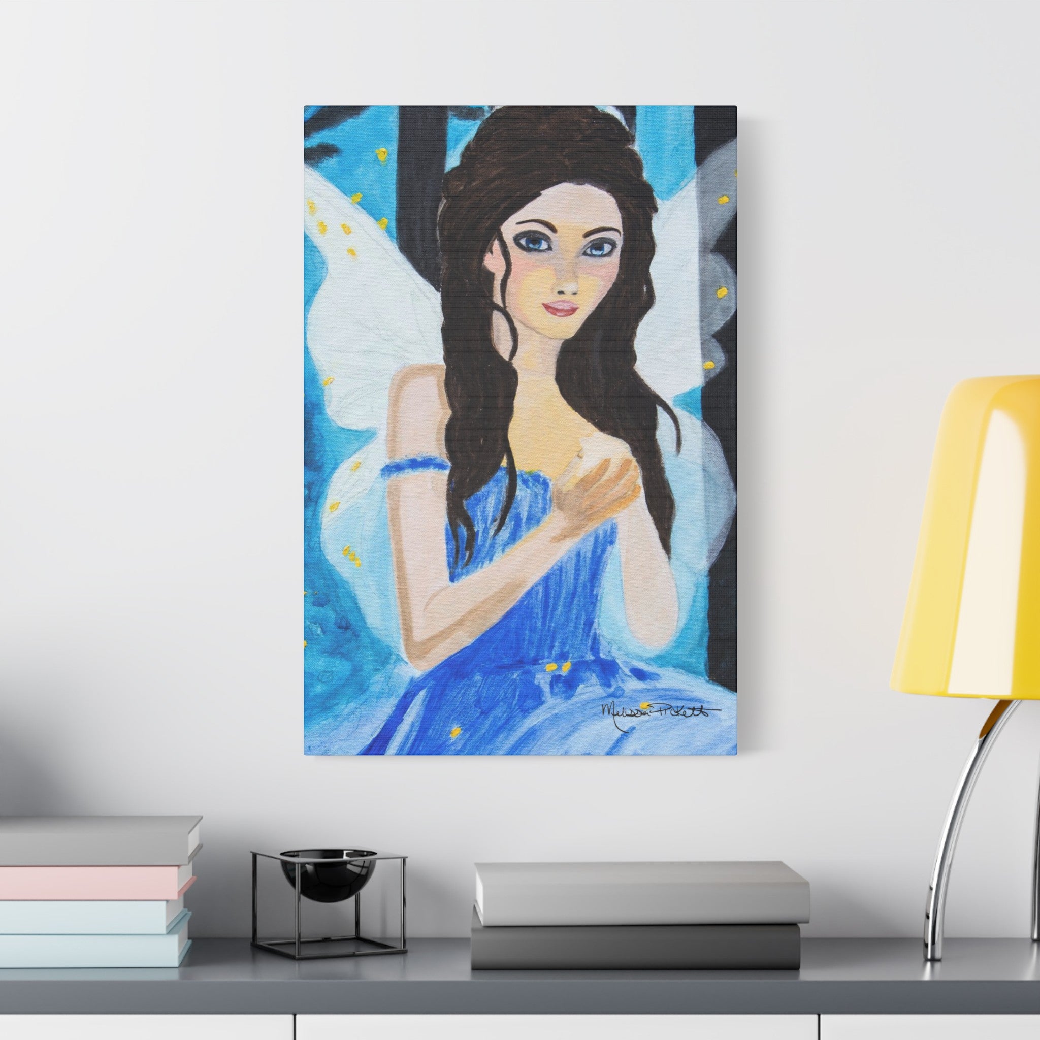 Fairy in Moonlit Woods | Satin Canvas, Stretched