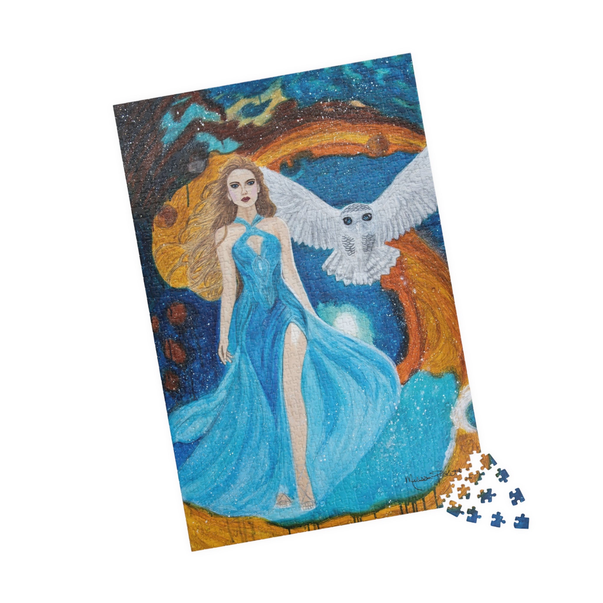 Galaxy Girl with Owl | Puzzle (110, 252, 520, 1014-piece)