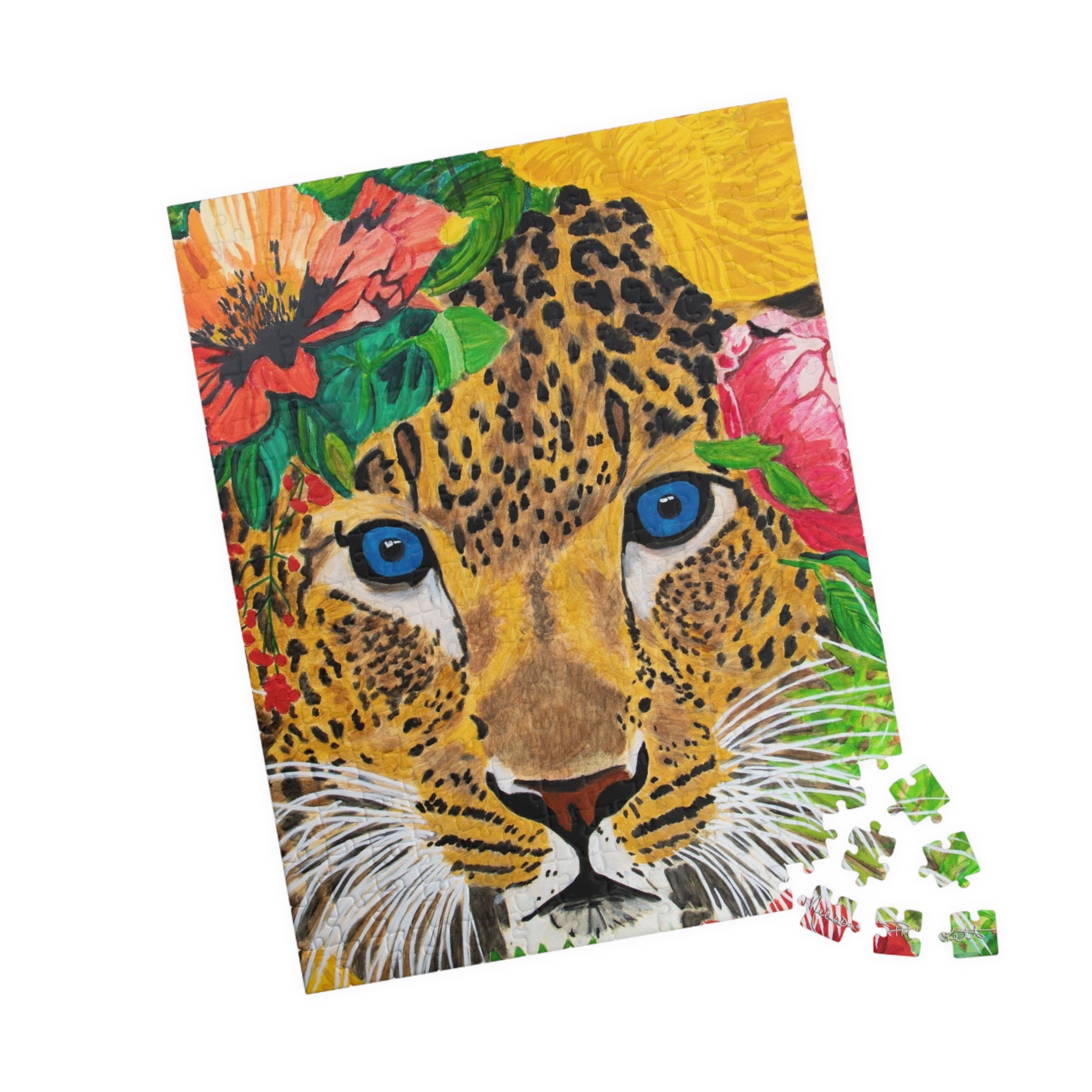 Jaguar & Flowers | Puzzle (110, 252, 520, 1014-piece)