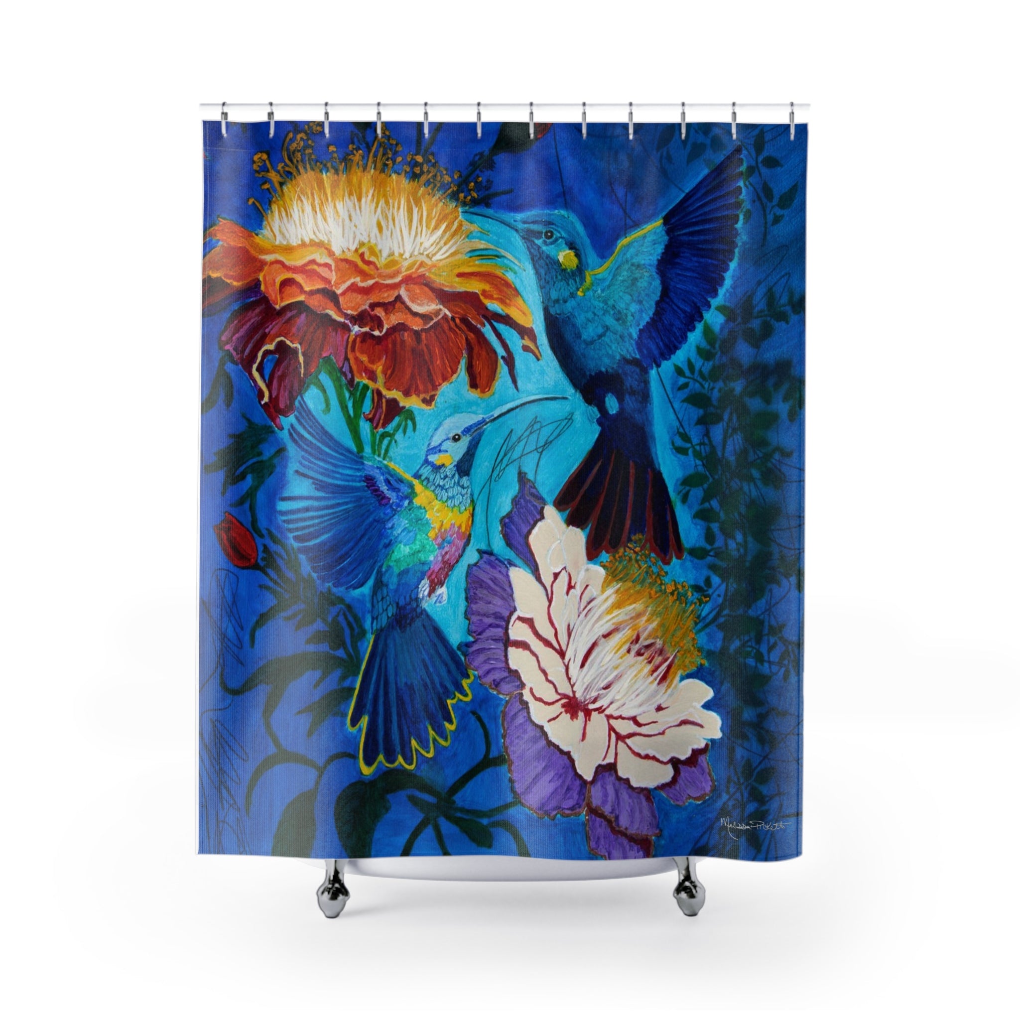 Pair of Hummingbirds | Shower Curtains