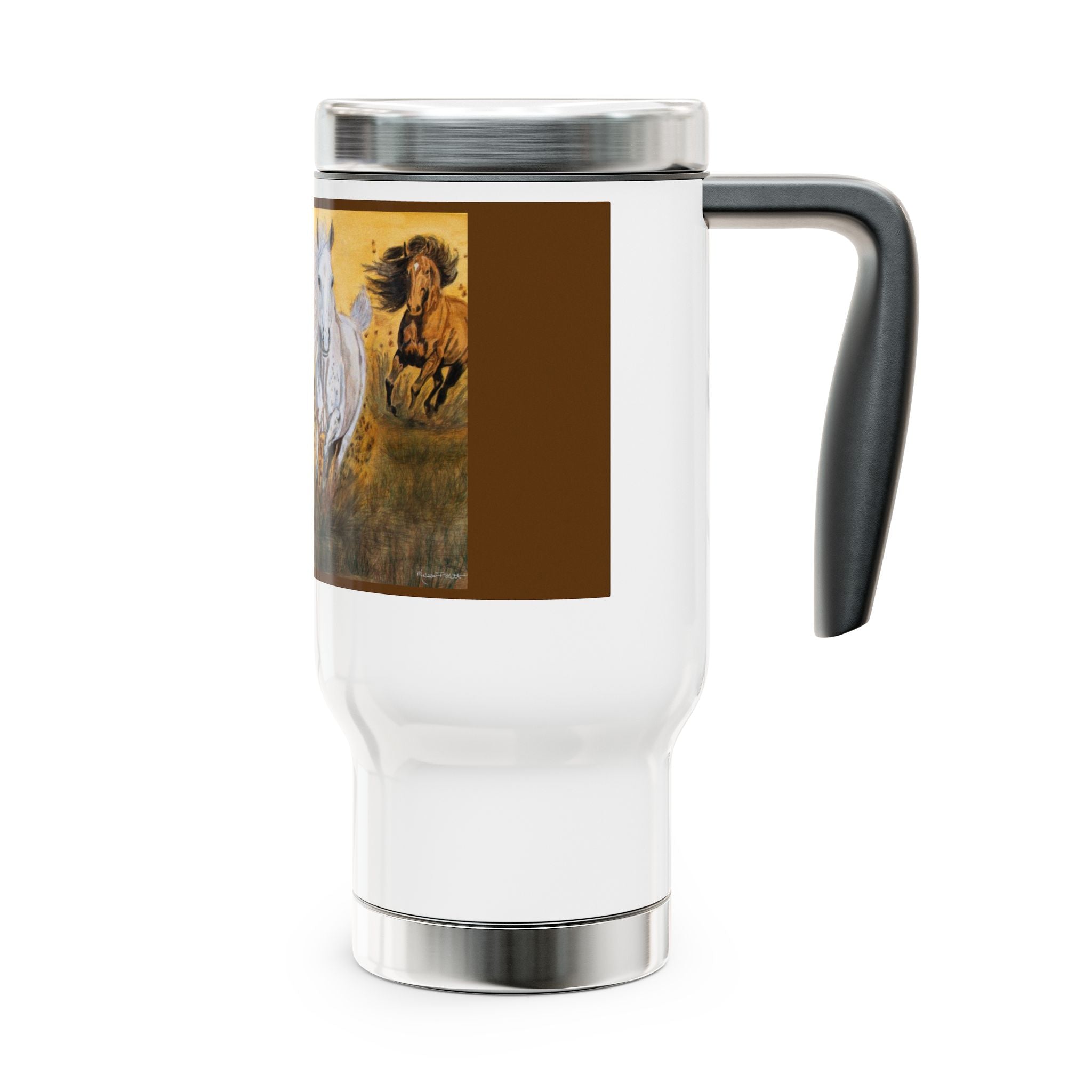 Wild Horses | Stainless Steel Travel Mug with Handle, 14oz