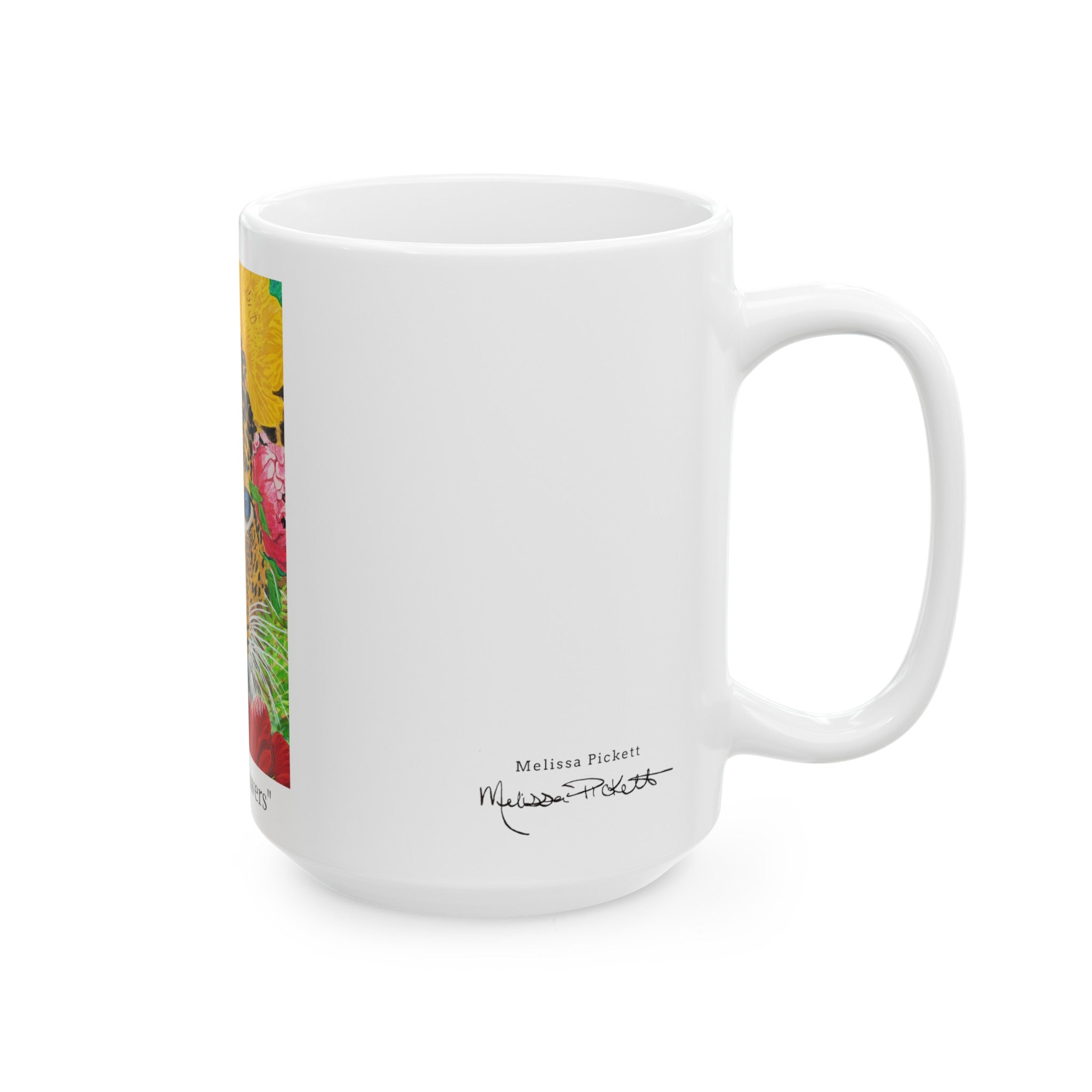 Jaguar & Flowers | Ceramic Mug, (11oz, 15oz)