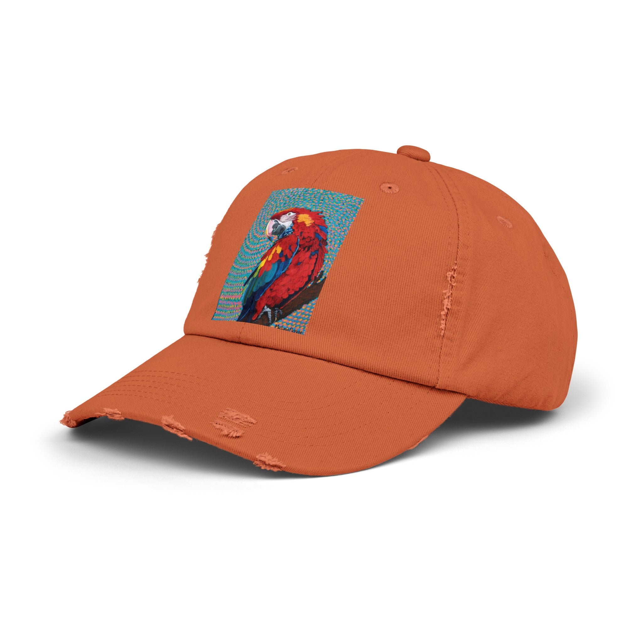 Scarlet Spiral/Directional Scarlet | Unisex Distressed Cap