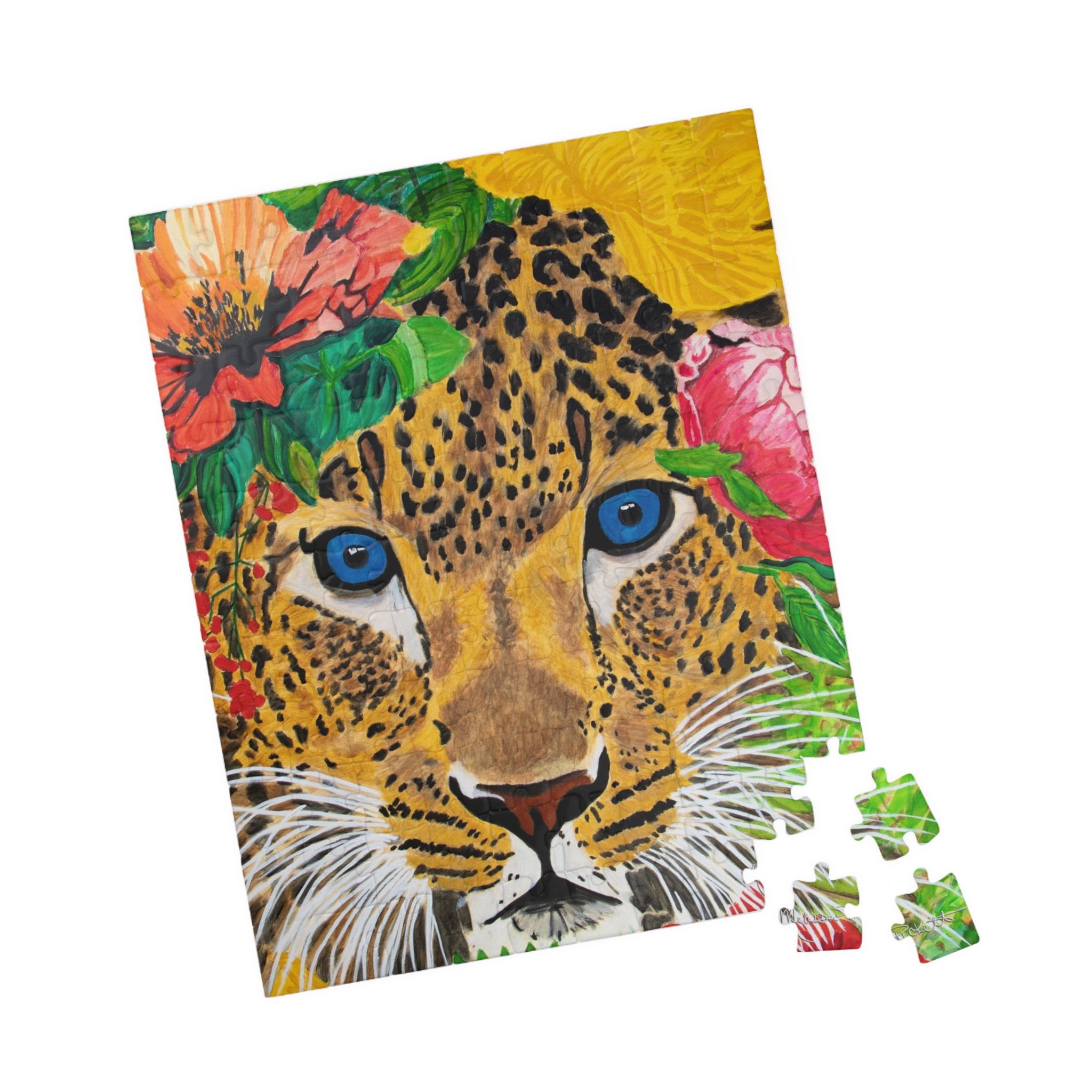 Jaguar & Flowers | Puzzle (110, 252, 520, 1014-piece)