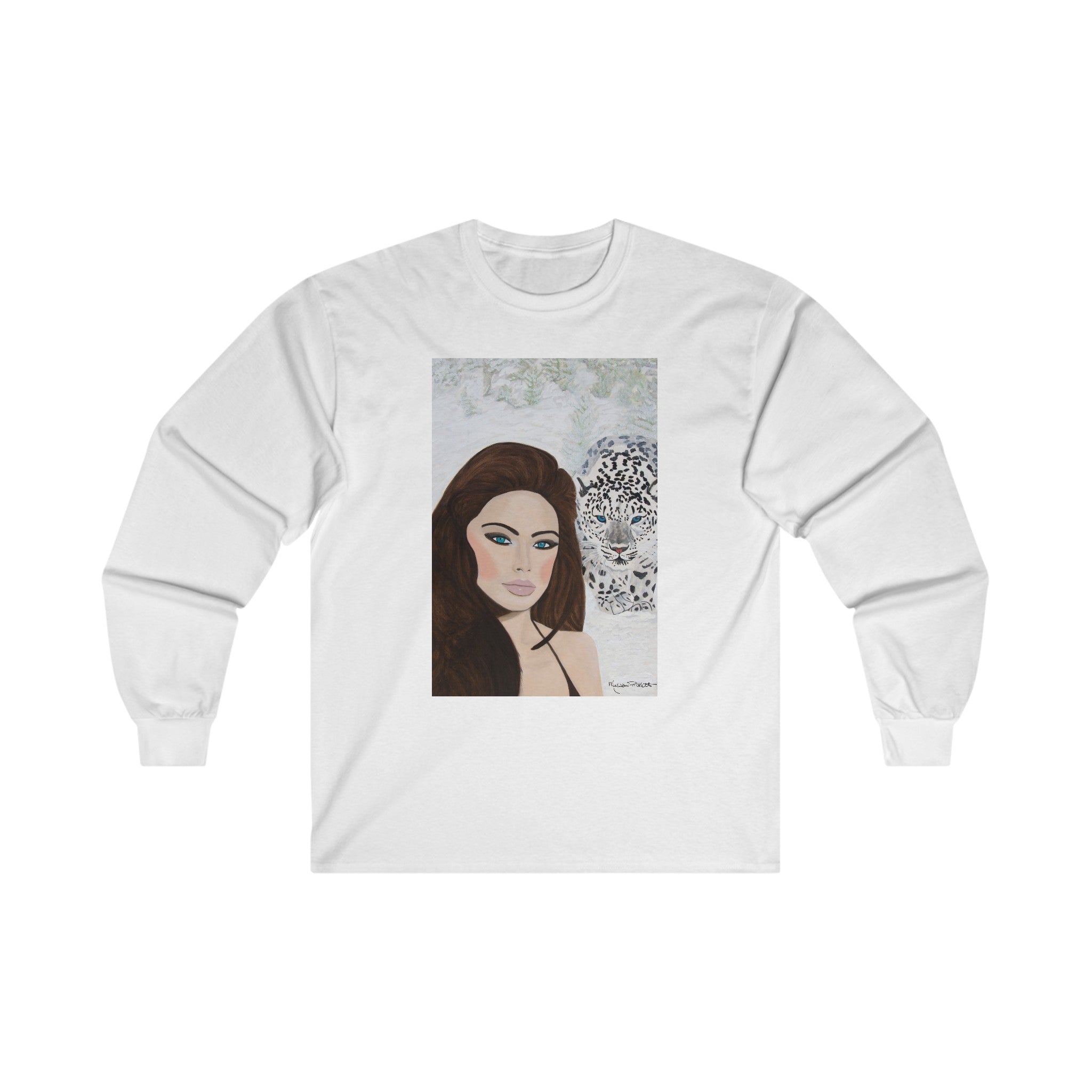 Woman & Snow Leopard | Unisex Ultra Cotton Long Sleeve Tee