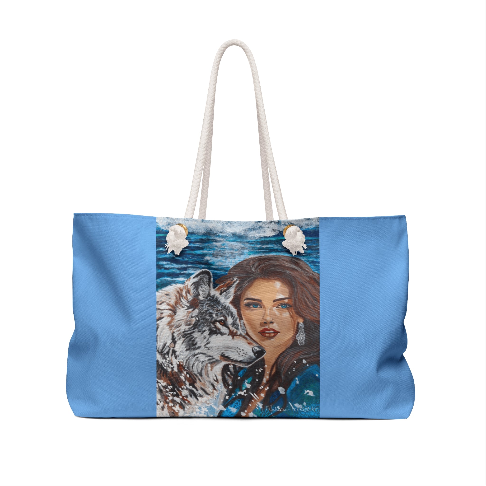 Moonlit Woman & Wolf | Weekender Bag
