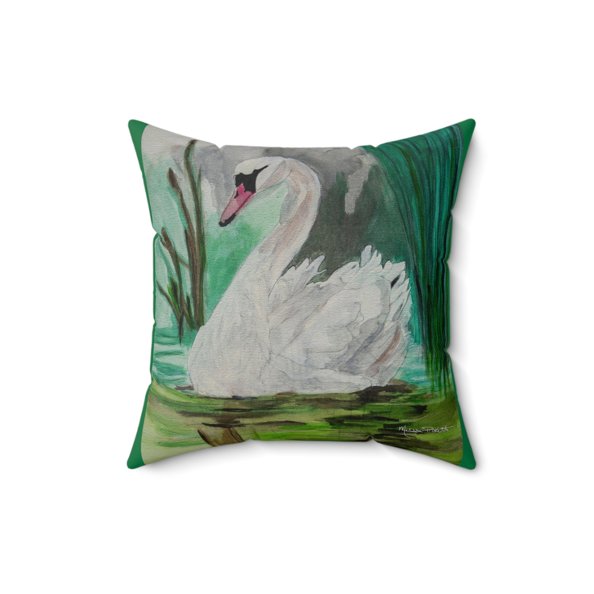 Swan | Spun Polyester Square Pillow